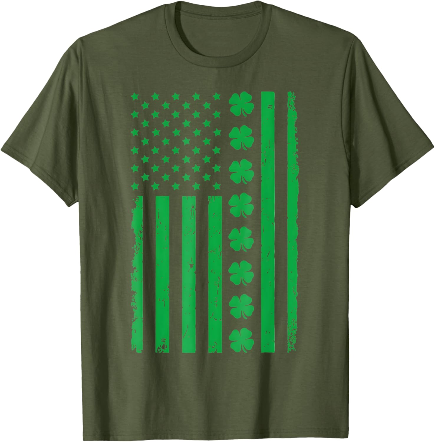 Stunning US American Flag T-Shirt with Shamrocks for St. Patrick's Day - 20