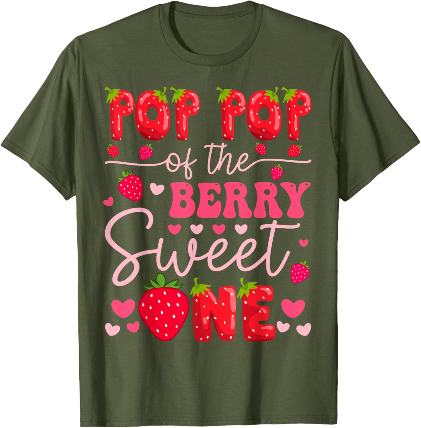 Cute Strawberry 1st Birthday Girl T-Shirt Perfect for Party Celebration - 5