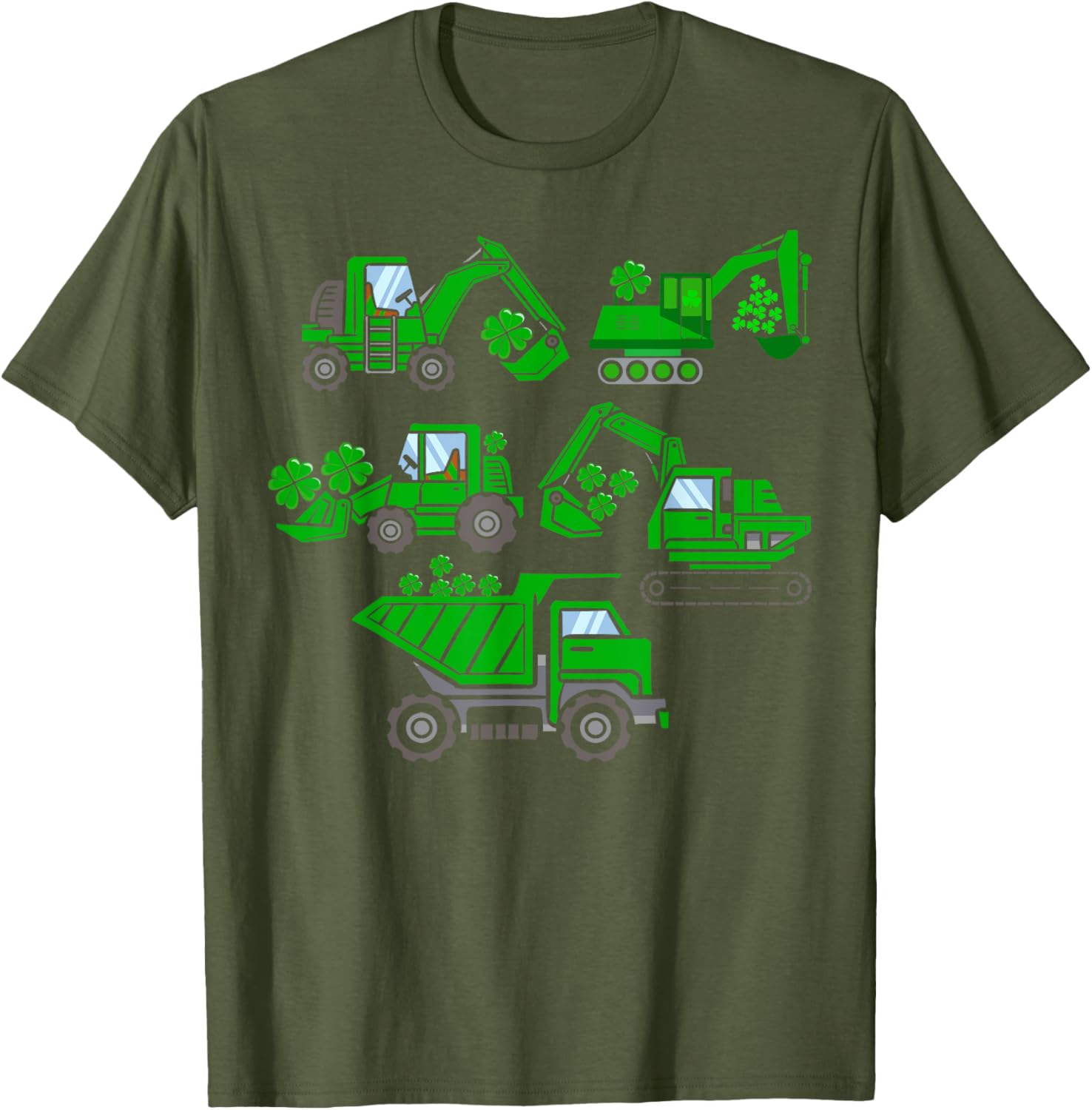 Adorable Kids St Patricks Day Crane Truck Construction T-Shirt for Boys - 10