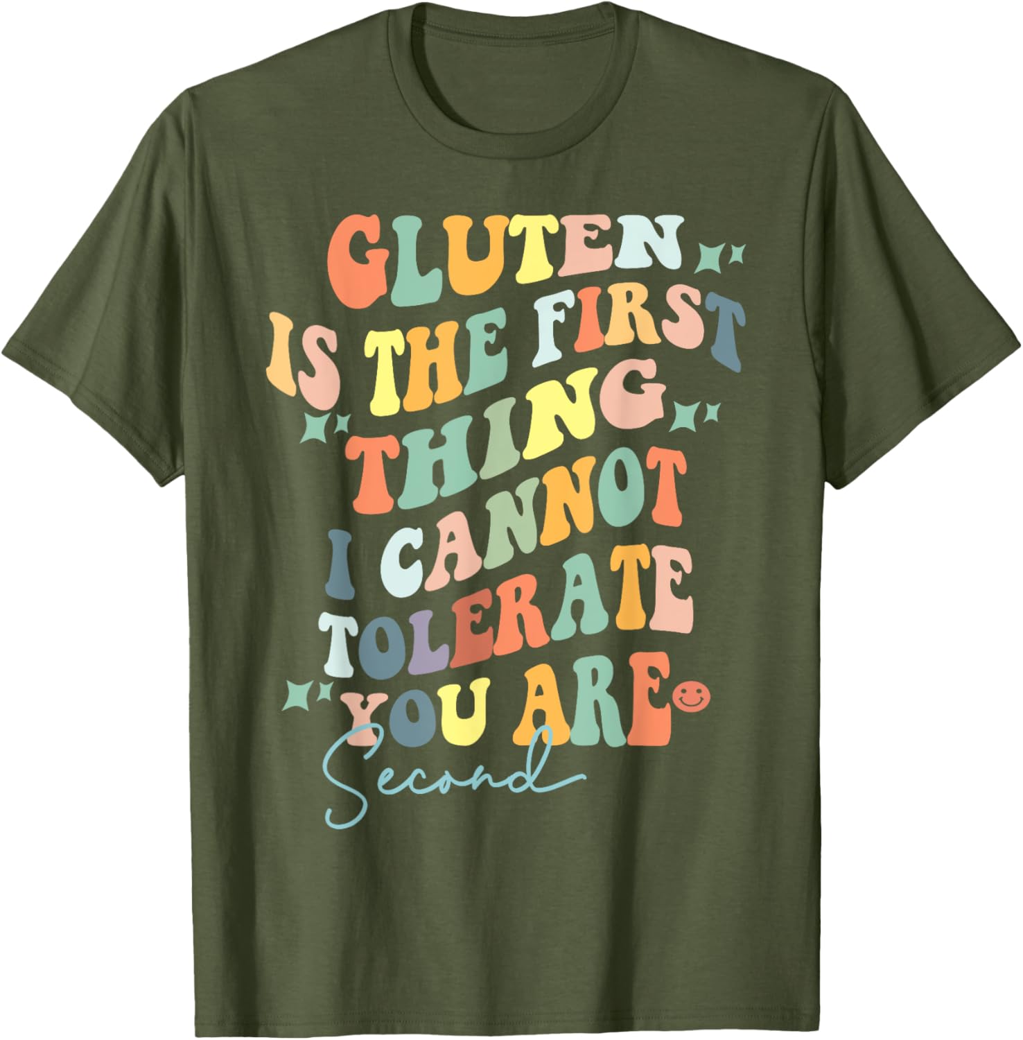 Retro Gluten I Tolerate You Second T-Shirt for Food Lovers and Humor - 14