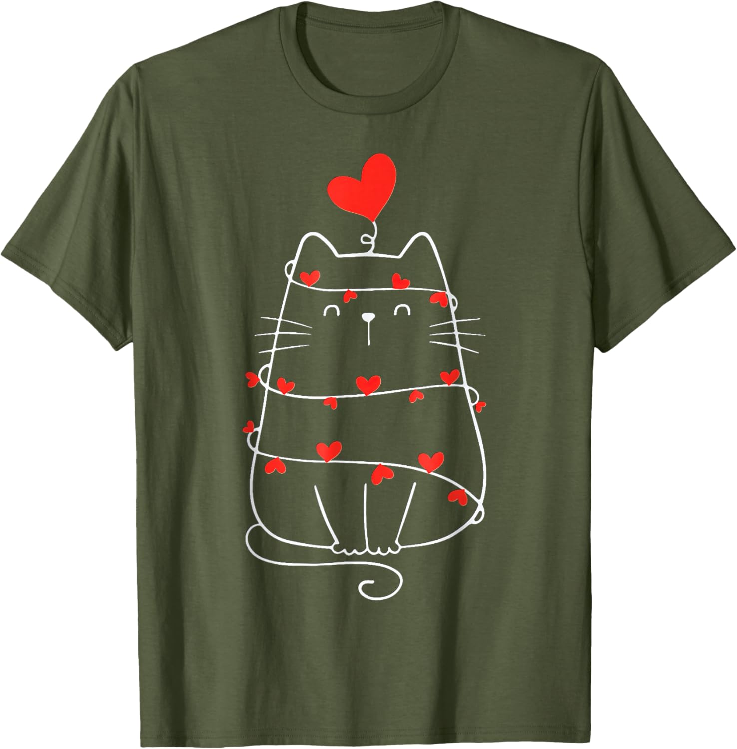 Funny Heart Cat Valentine's Day T-Shirt for Cat Lovers - 7