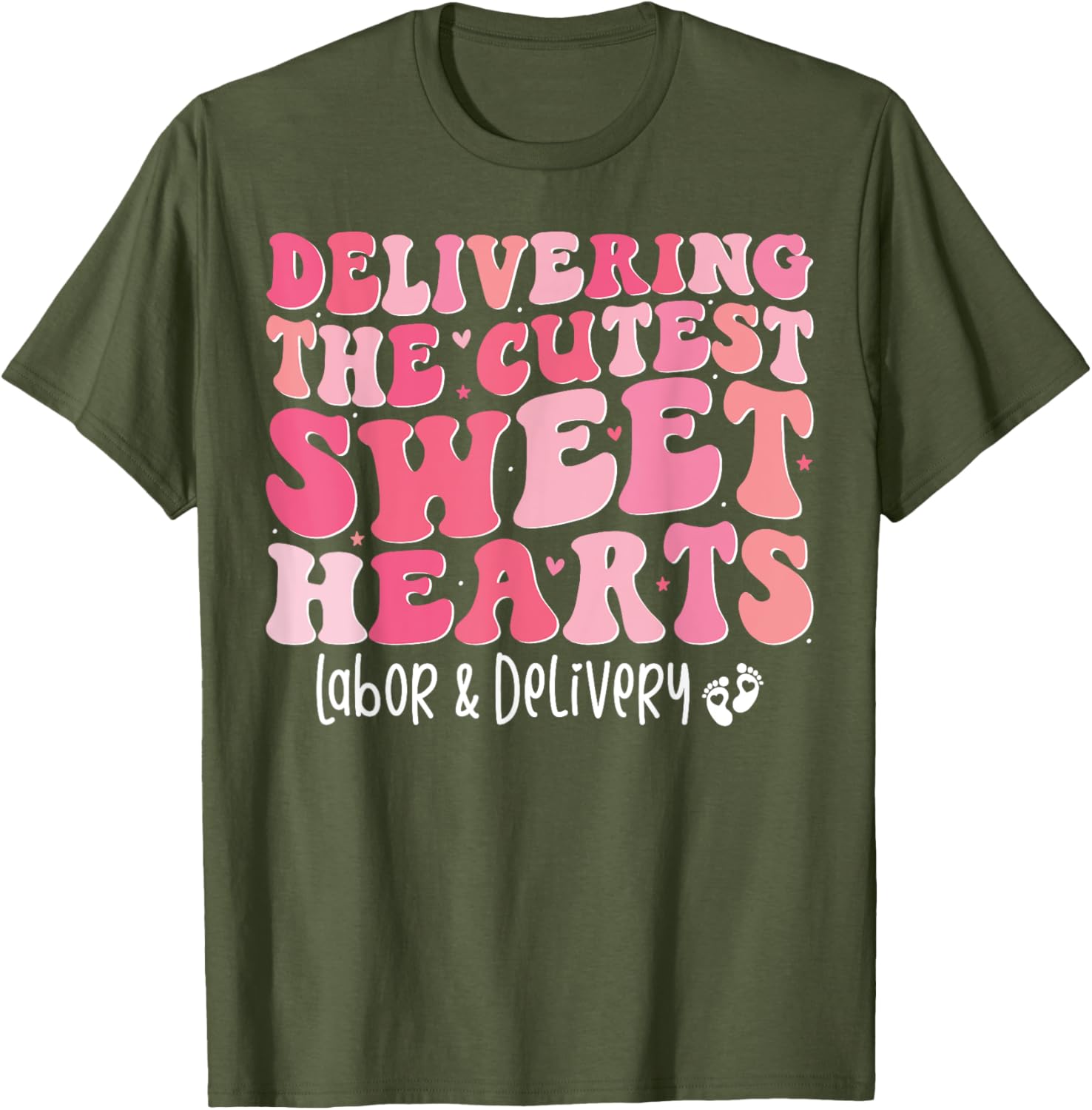 Groovy Labor and Delivery Nurse Valentine's Day T-Shirt for Nurses - 2