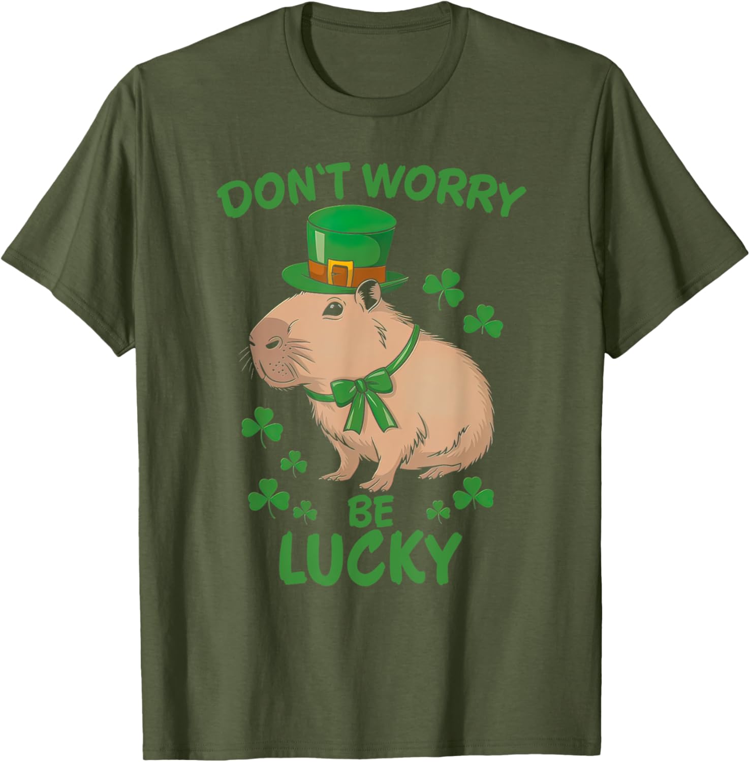 Lucky Capybara St. Patrick's Day T-Shirt Fun Party Apparel for All - 5