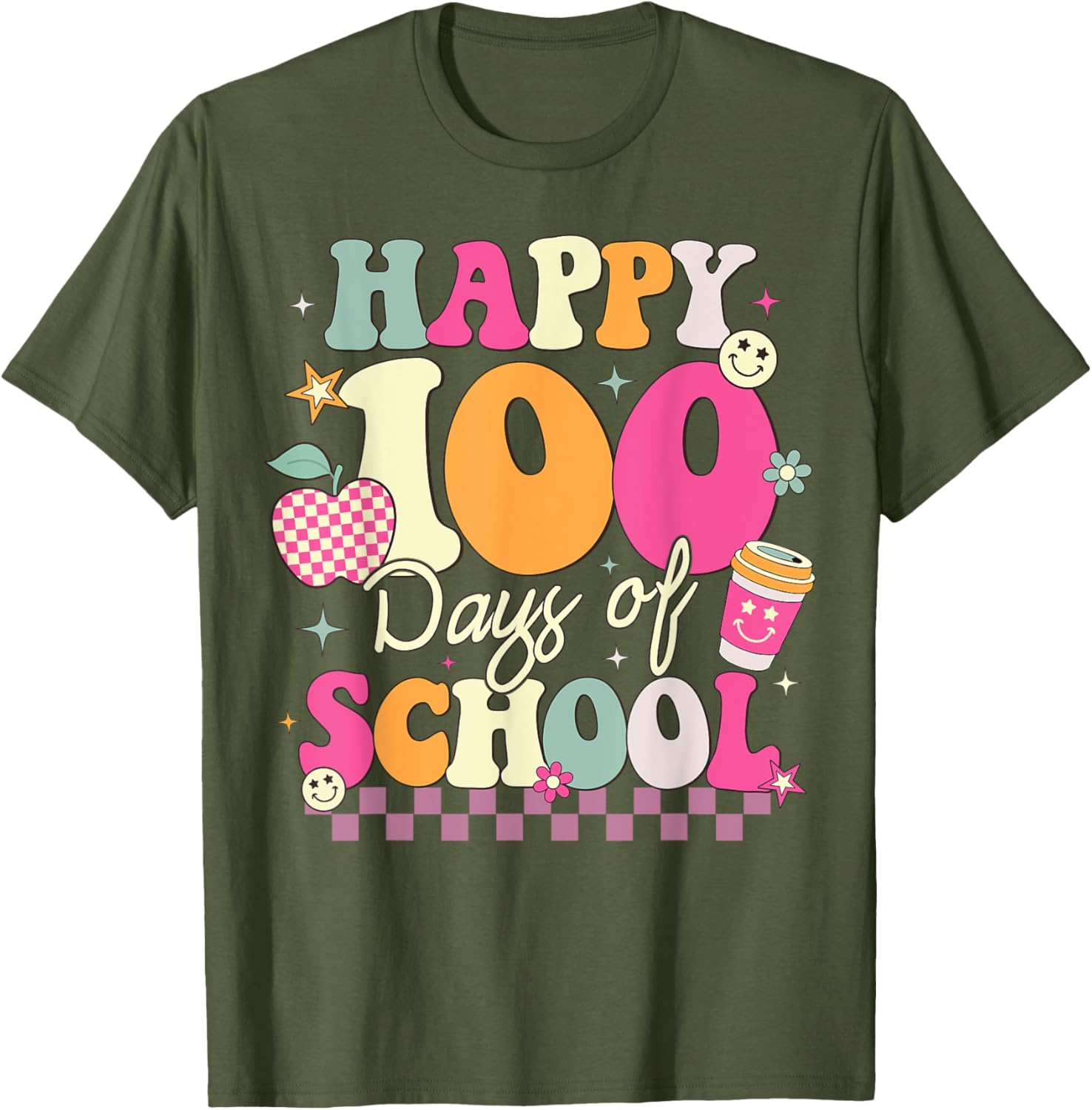 Happy 100th Day of School T-Shirt for Girls Fun Celebration Outfit - 10