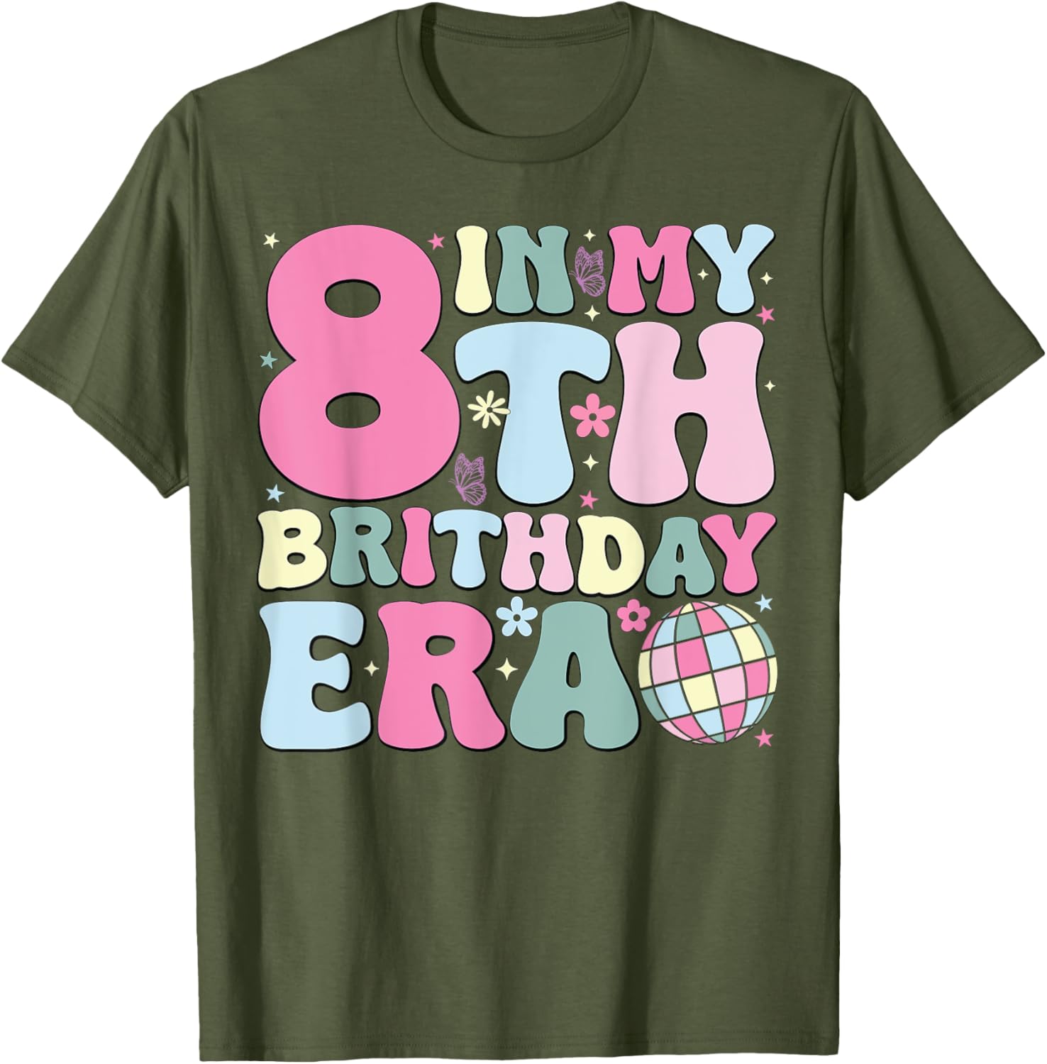 In My 8th Birthday Era Pink T-Shirt for 8 Year Old Birthday Girls - 19
