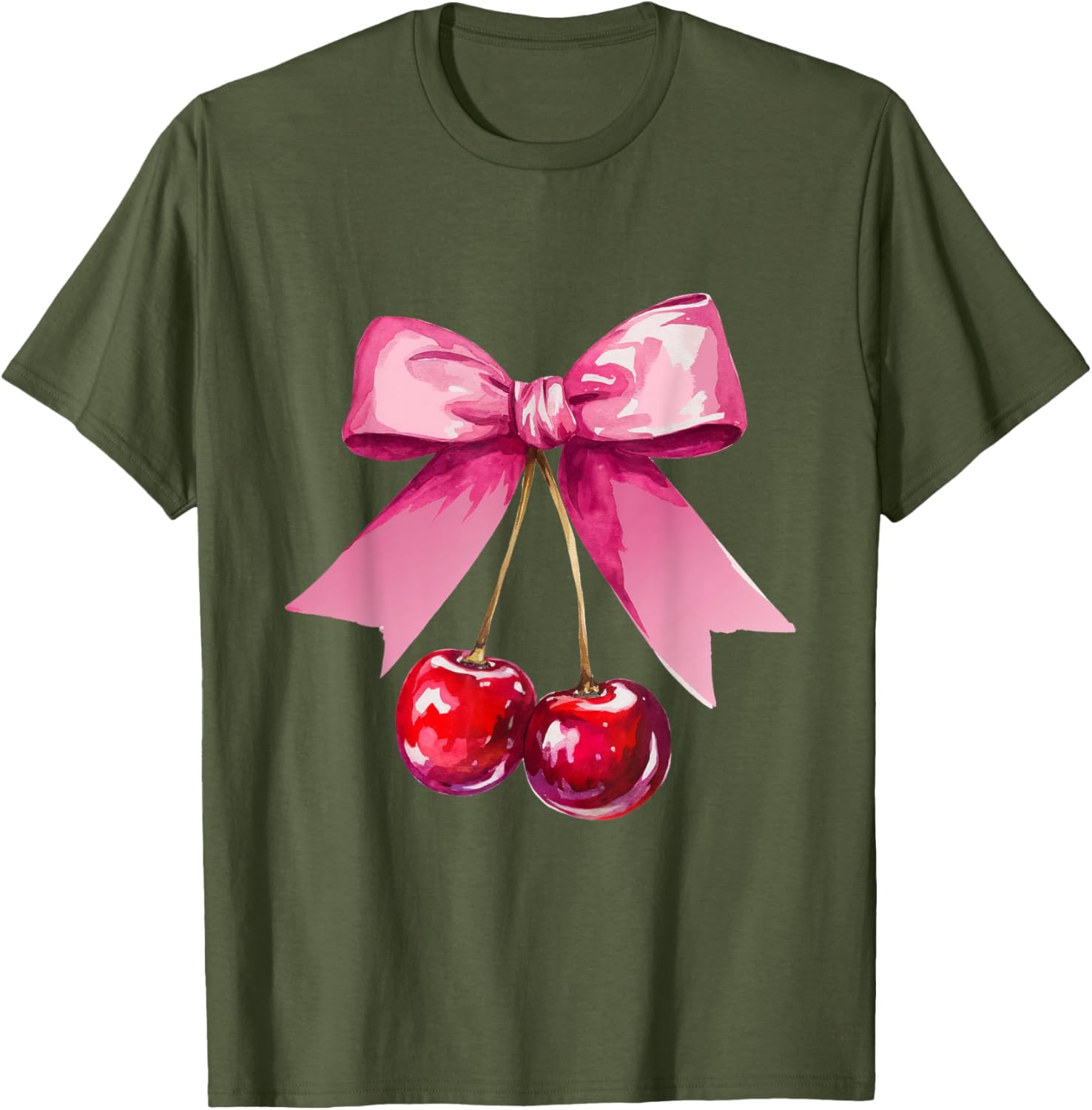 Kawaii Cherry Pink Bow T-Shirt for Cute Valentine's Day Style - 27