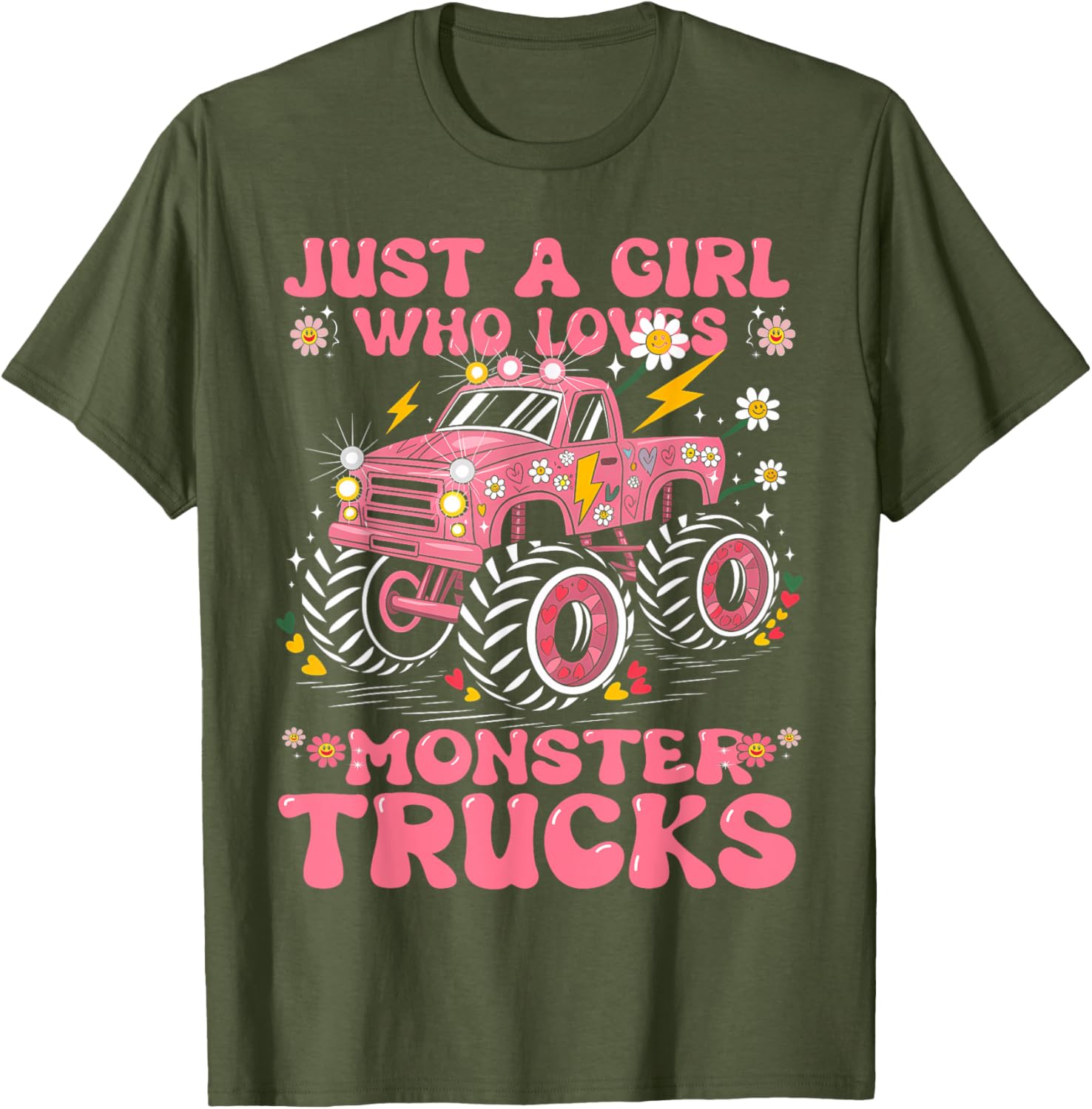 Pink Monster Truck T-Shirt for Girls - Perfect Birthday Gift Tee - 4
