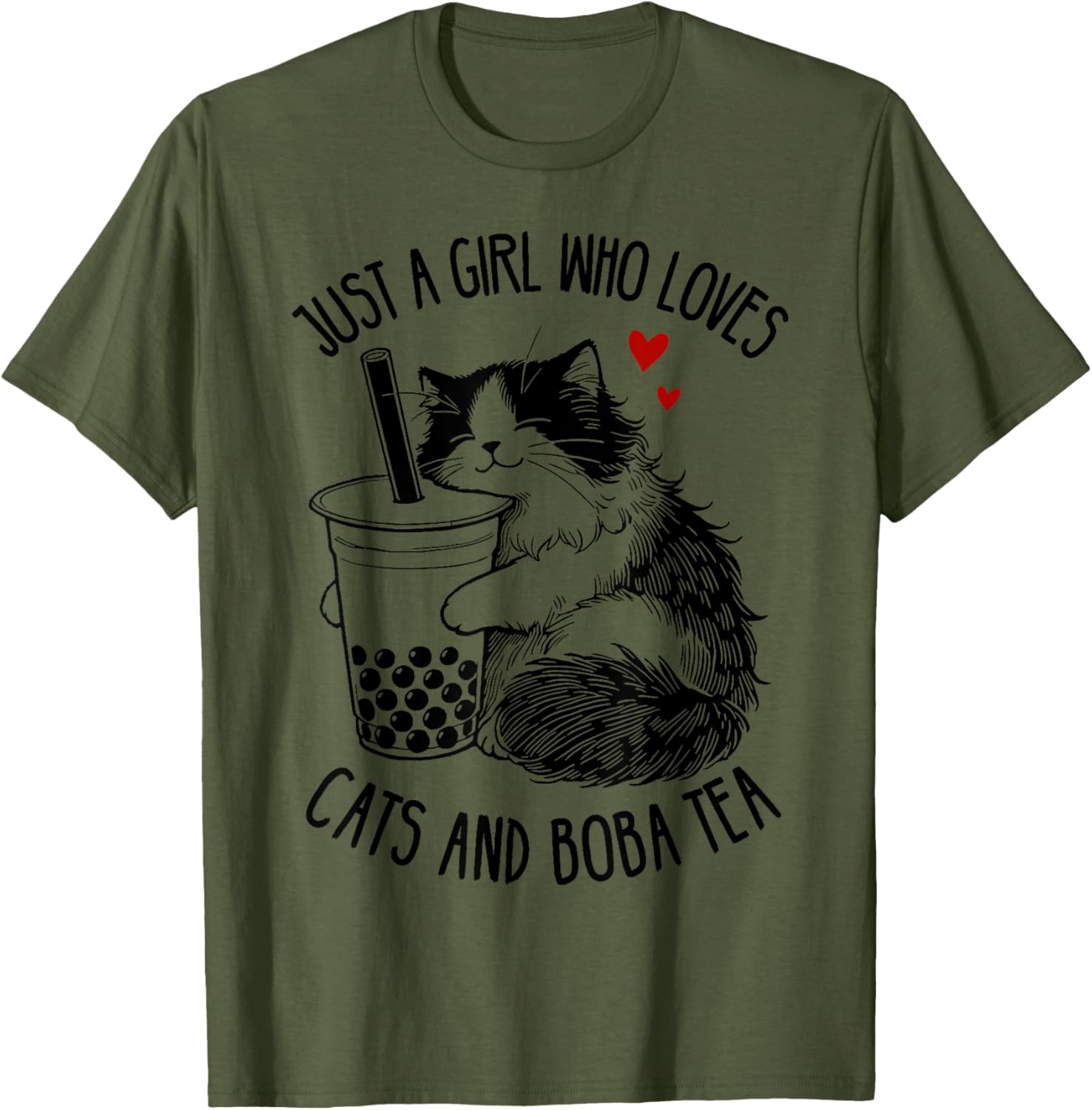 Cute Ragdoll Cat Lover T-Shirt for Girls Who Love Cats and Boba Tea - 14