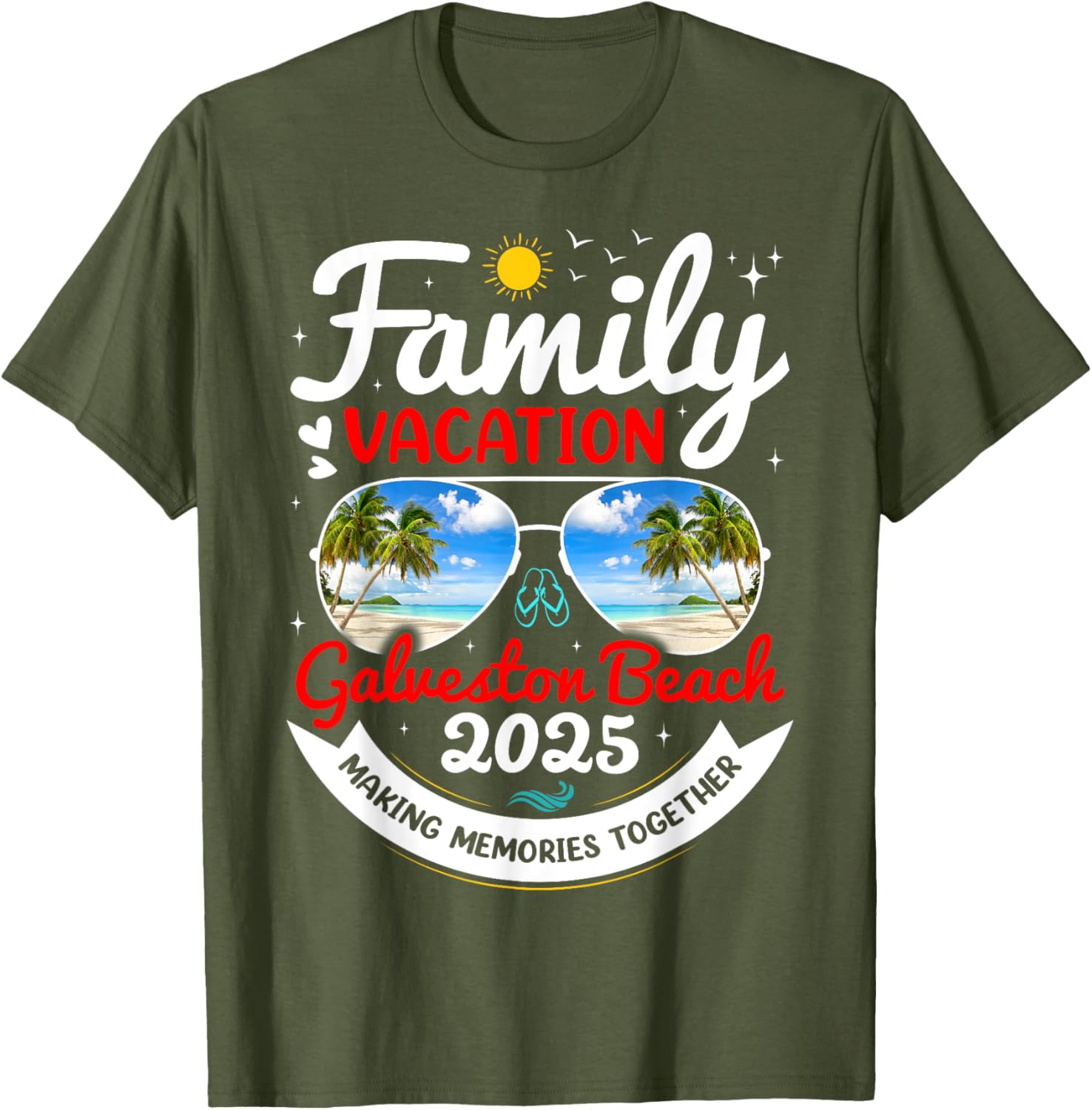 Galveston Beach Family Vacation 2025 Group T-Shirt for Fun Memories - 13