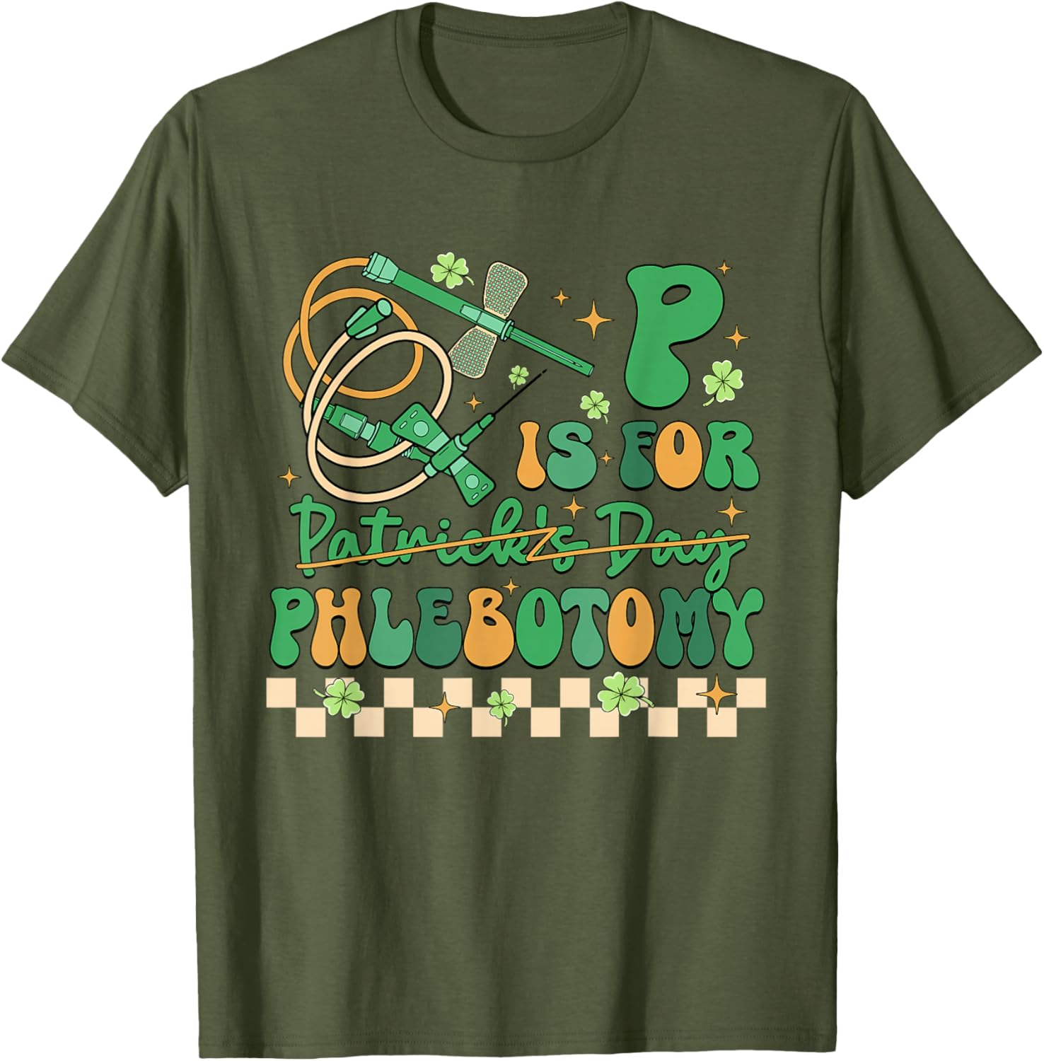 Cute St Patrick's Day T-Shirt for Phlebotomists and Nurses - 6