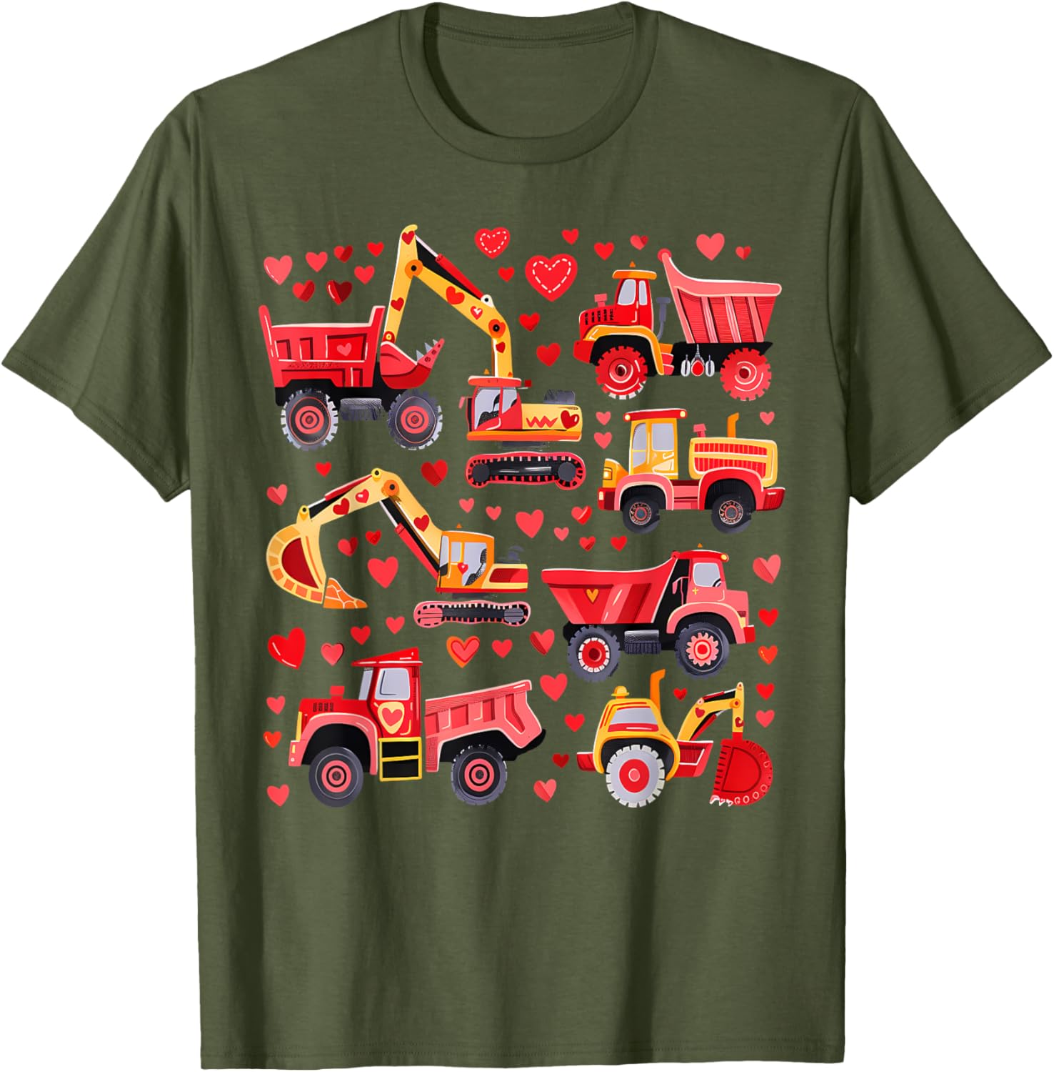 Loads of Love Construction Trucks Valentine's Day T-Shirt for Toddler Boys - 11