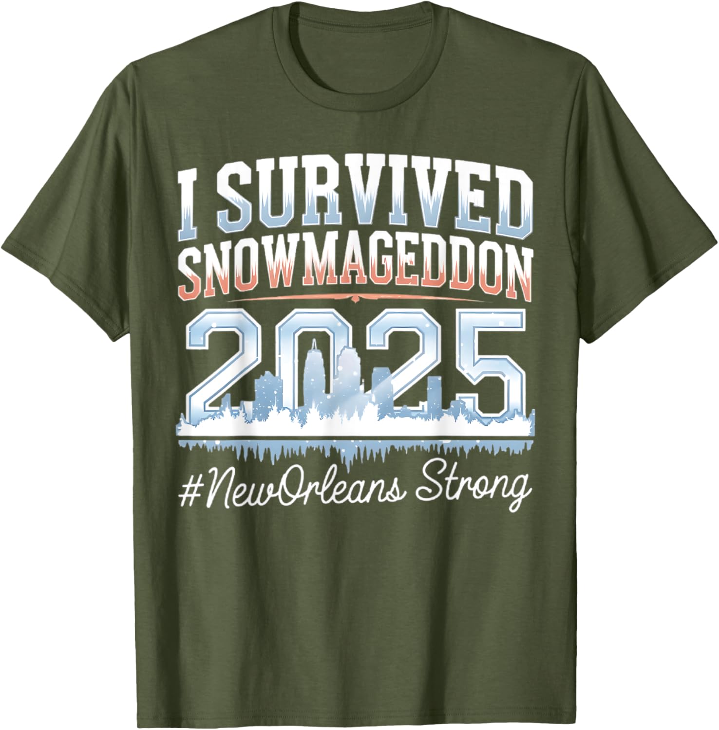 I Survived Snowmageddon 2025 New Orleans T-Shirt for Snow Lovers - 11