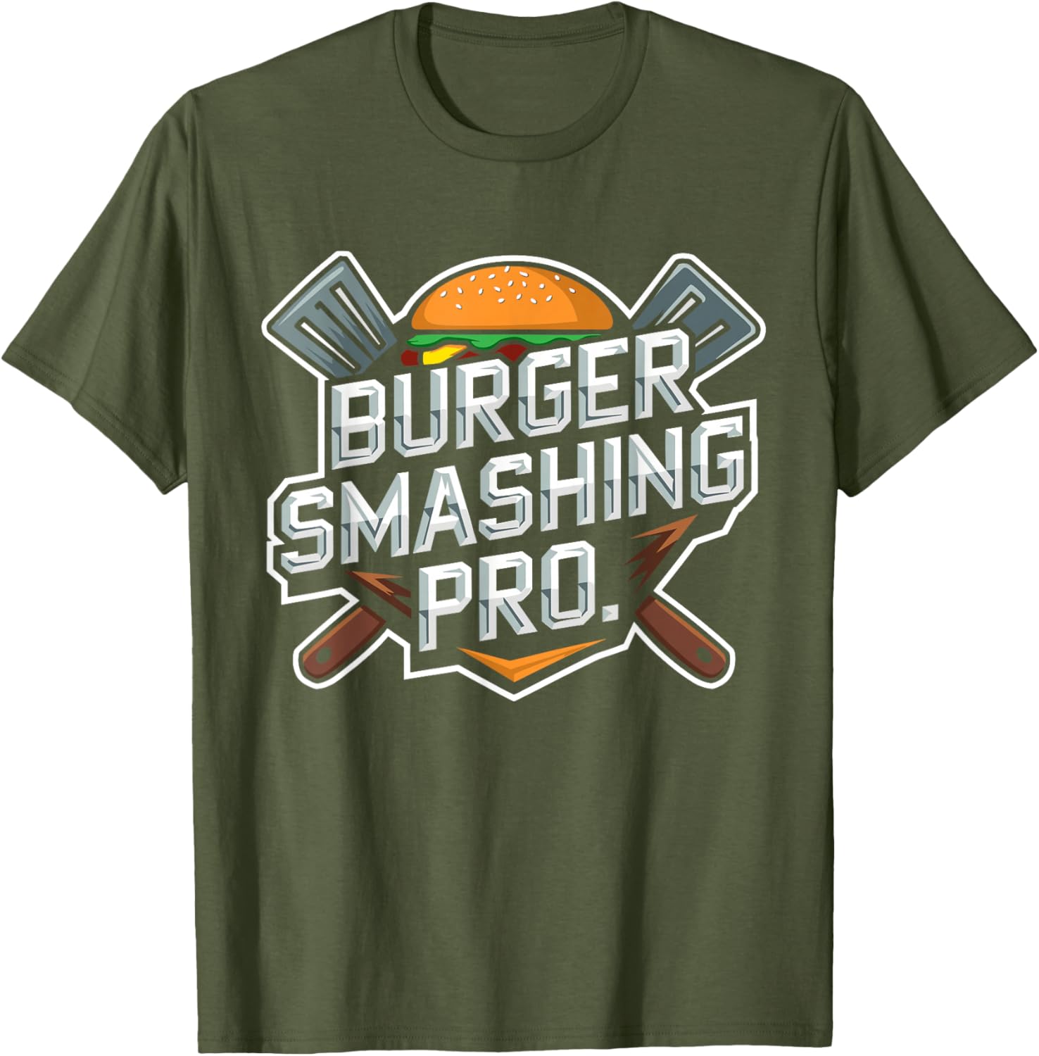 Smash Burger Lover Grilled Cheeseburger Flat Top T-Shirt for Foodies - 24