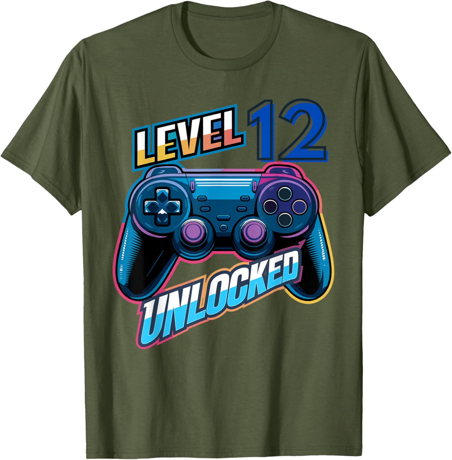 Funny Level 12 Unlocked Gamer T-Shirt for Kids 12th Birthday Gift - 13