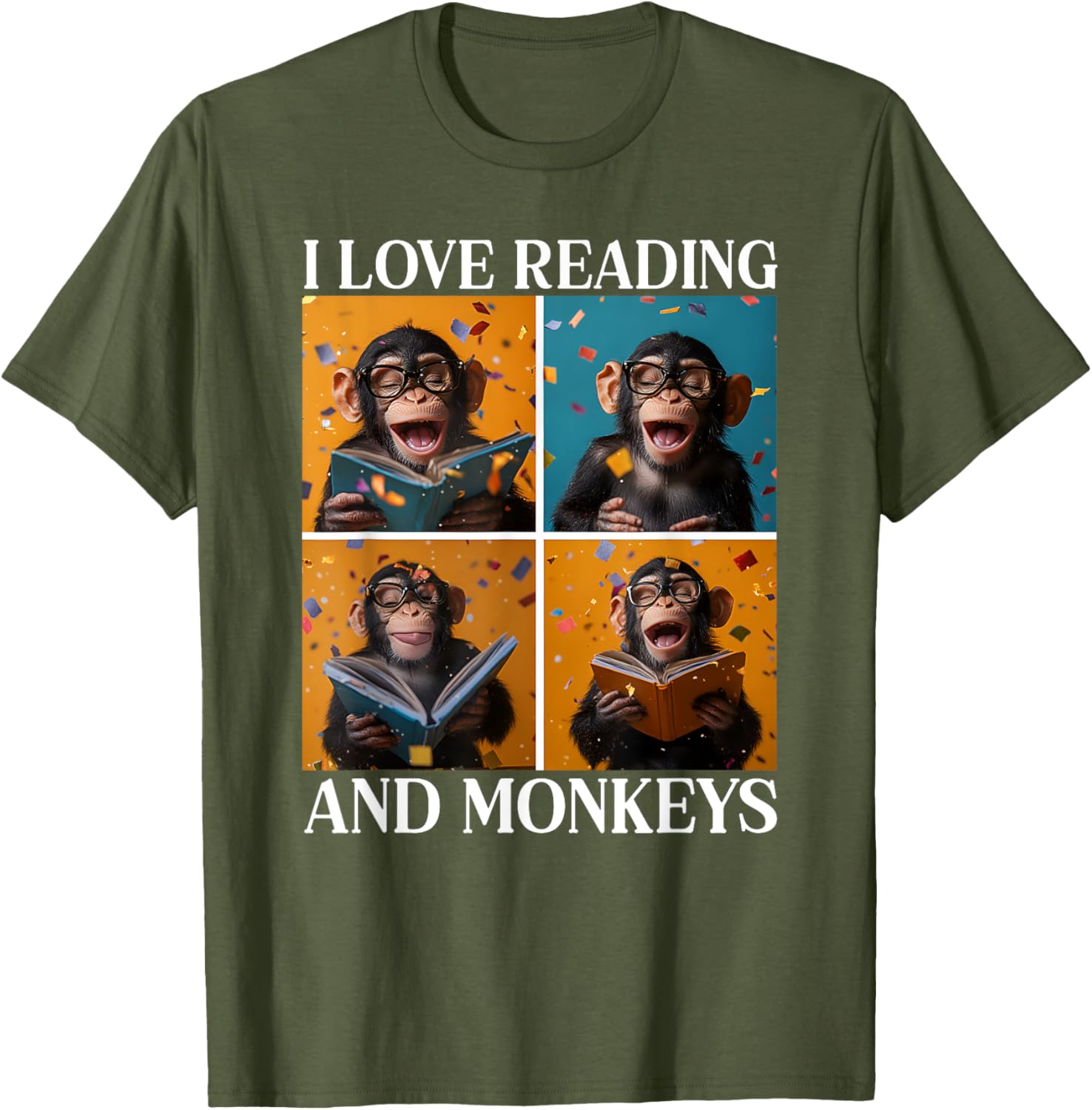 Adorable Love Reading and Monkeys T-Shirt for Book Lovers and Kids - 8
