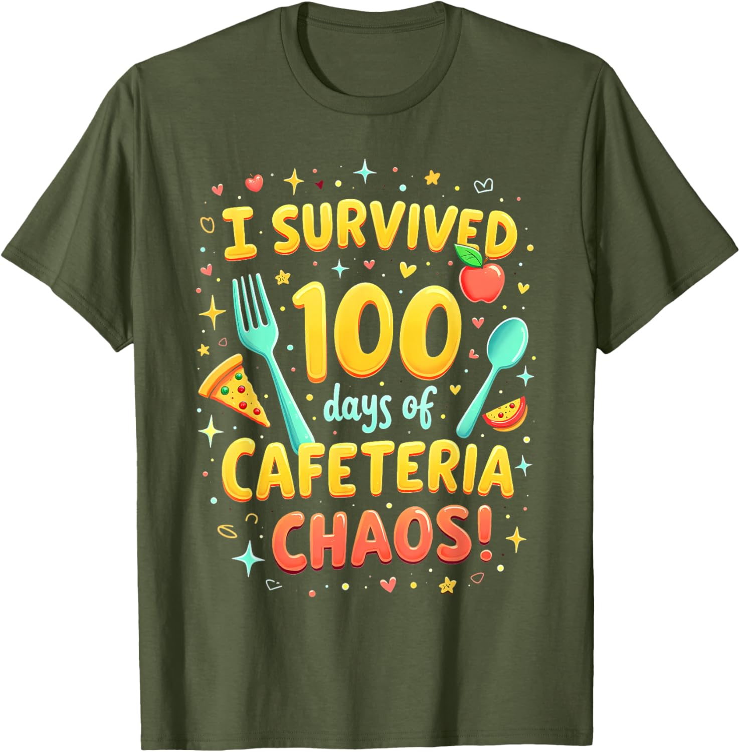 I Survived School Cafeteria Chaos Funny Lunch Lady T-Shirt for Kids - 15