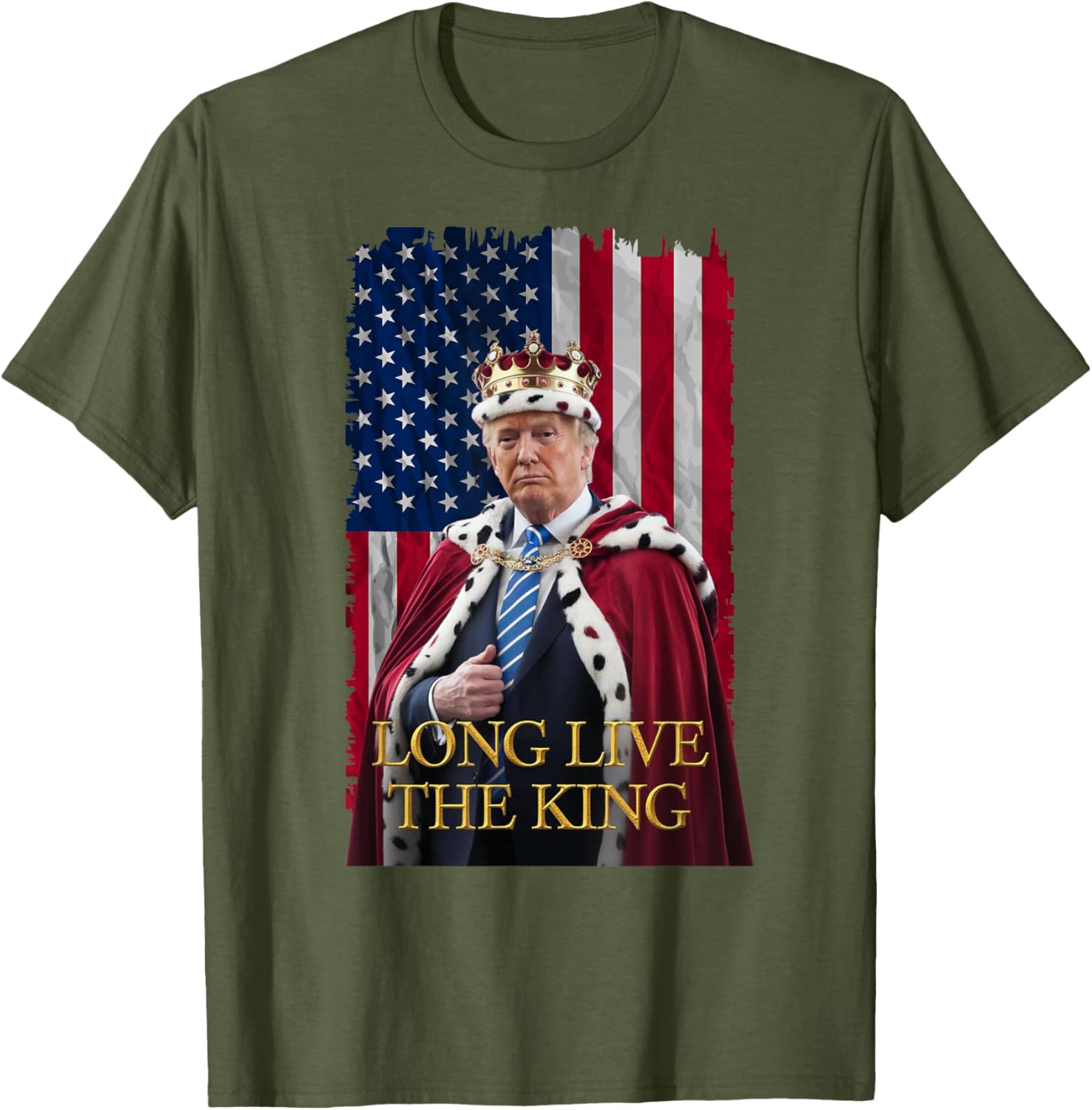 Long Live The King Vintage Trump Portrait T-Shirt for 4th of July Fun - 12
