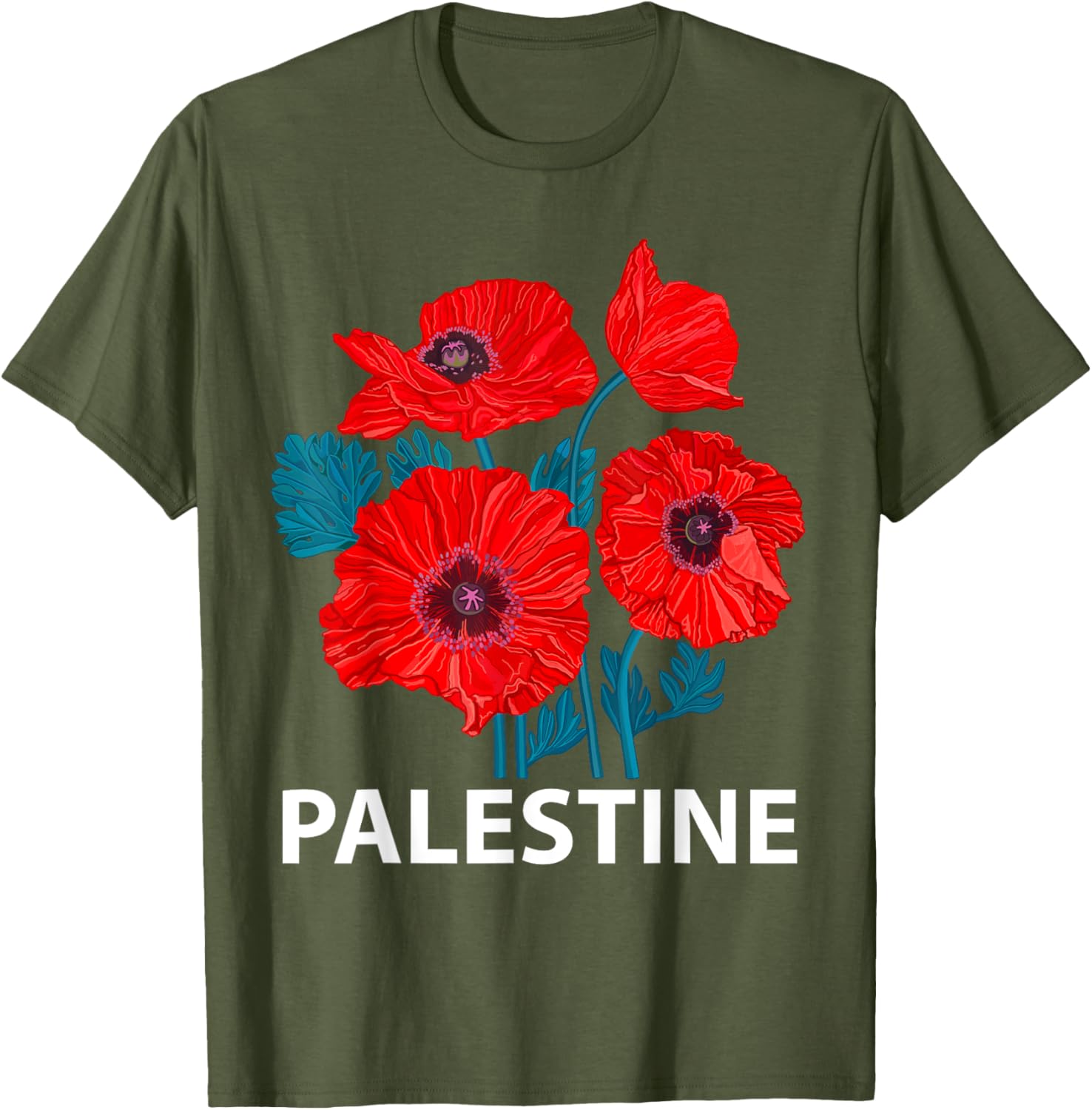 Palestine Patriotic Poppy T-Shirt for Palestinian Resistance Support - 27
