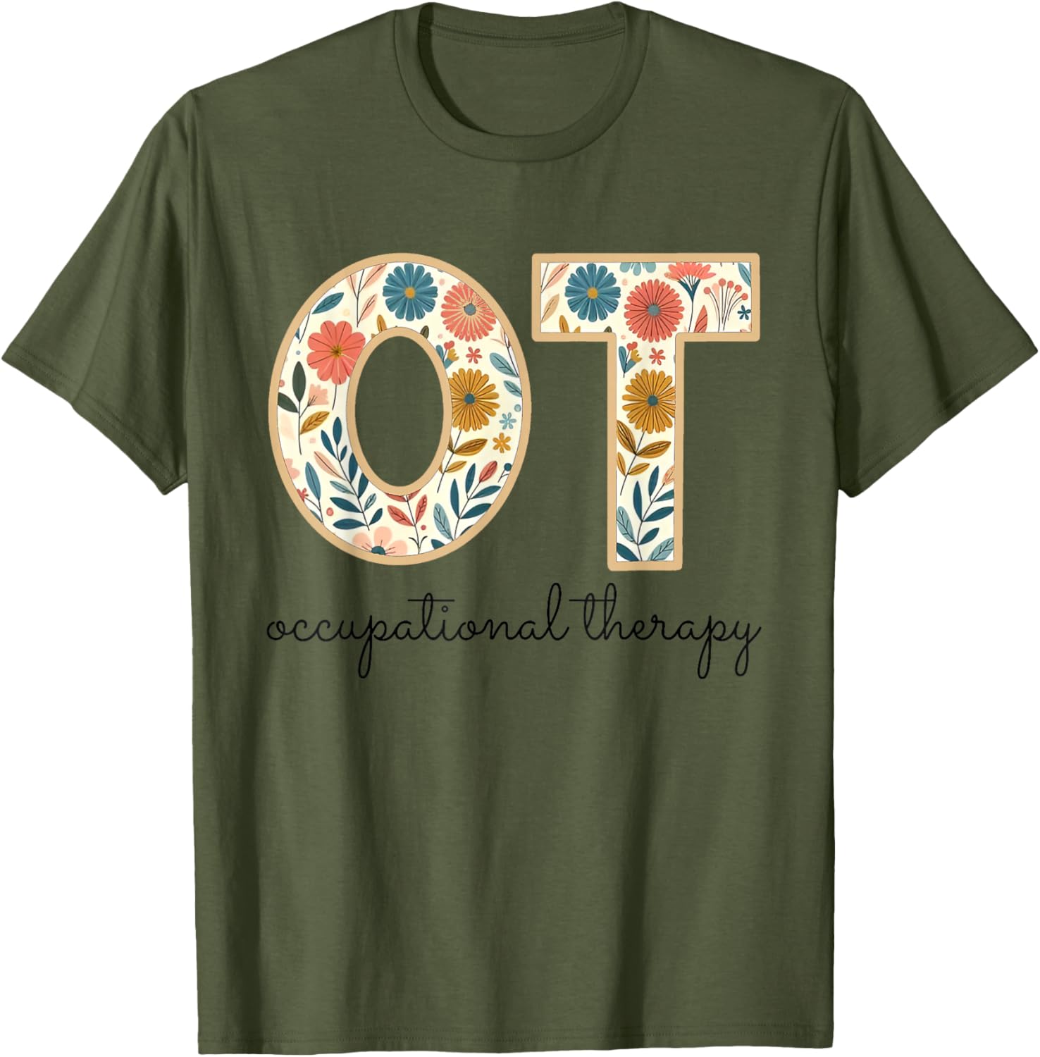 Vintage Flower Occupational Therapy T-Shirt for OT OTA Therapists - 3