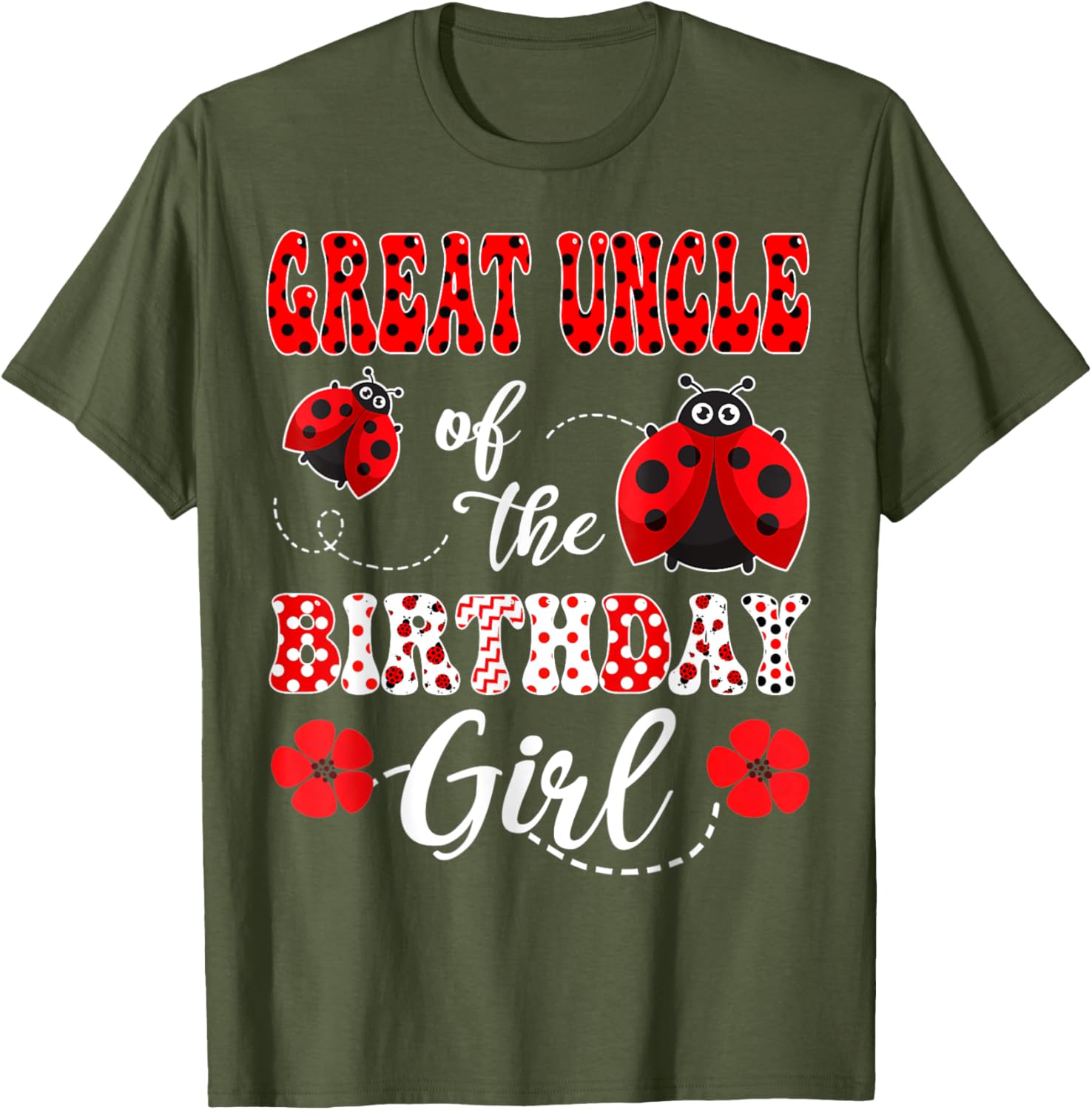 Great Uncle Of The Birthday Girl Ladybug T-Shirt for Special Occasions - 2