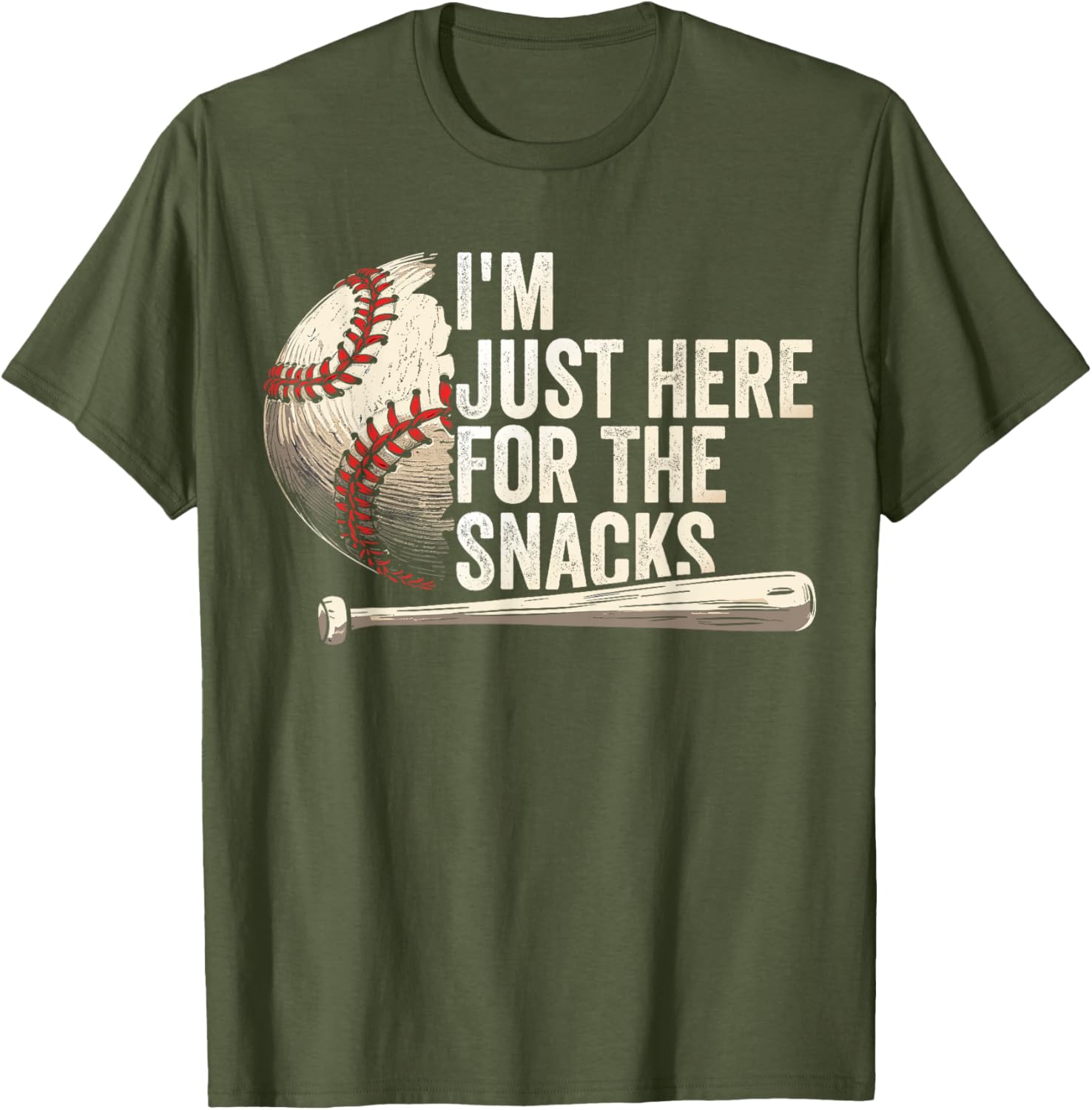 Funny Fantasy Baseball League T-Shirt I'm Just Here For The Snacks - 20