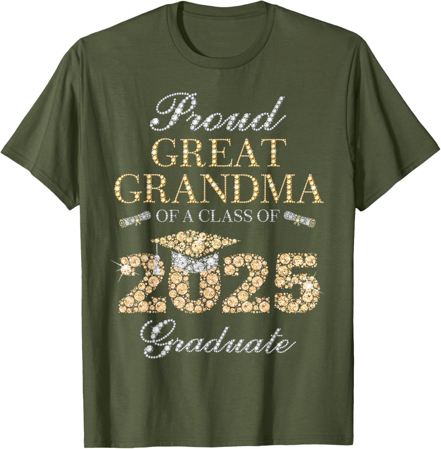 Proud Great Grandma Class of 2025 Graduate T-Shirt Gift for Grandma - 14