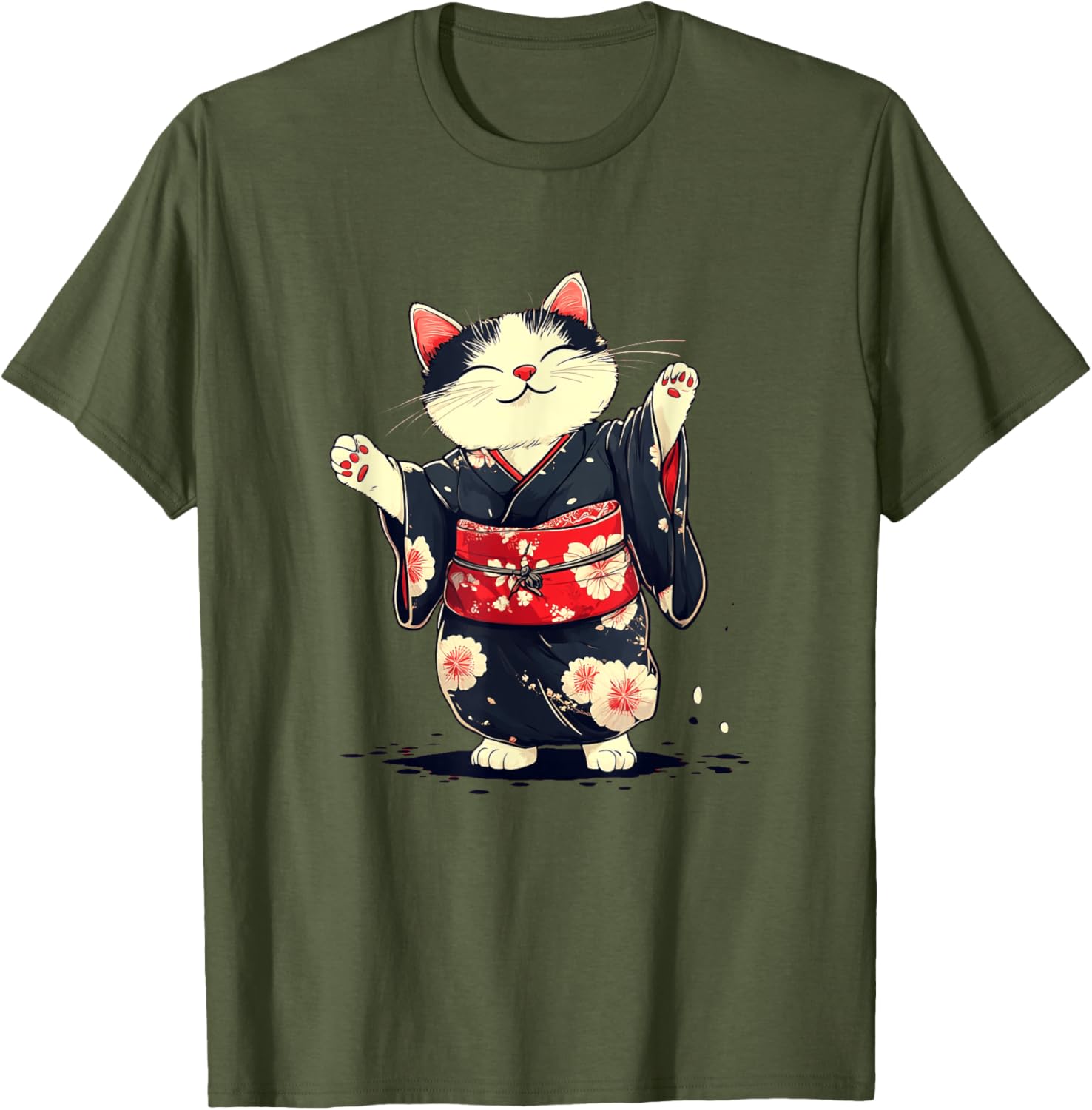 Pretty Kimono Cat T-Shirt for Japanese Style Lovers - Unisex Kids Adults - 6