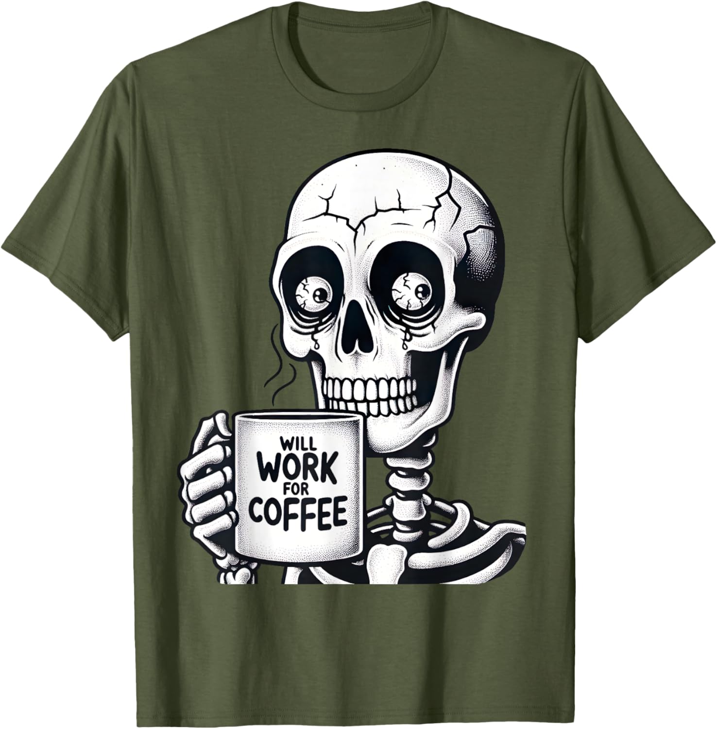 Funny Skeleton Coffee Lover T-Shirt - Perfect Gift for Caffeine Fans - 3