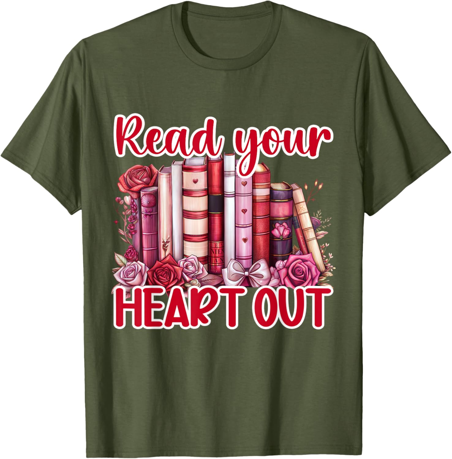Retro Read Your Heart Out Valentine's Day T-Shirt for Book Lovers and Teachers - 19