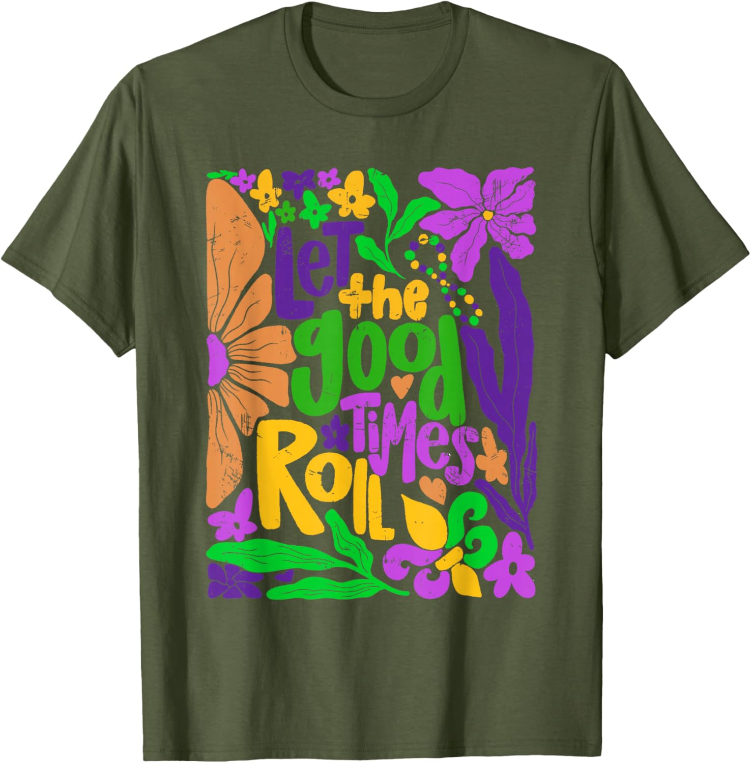 Mardi Gras Let the Good Times Roll Fleur De Lis T-Shirt for All Ages - 10