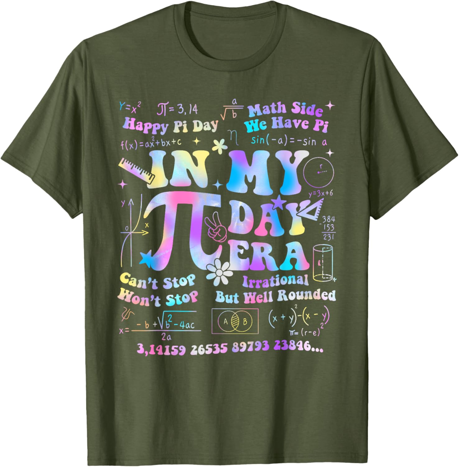 In My Pi Day Era Tie Dye T-Shirt for Math and Science Lovers - 8