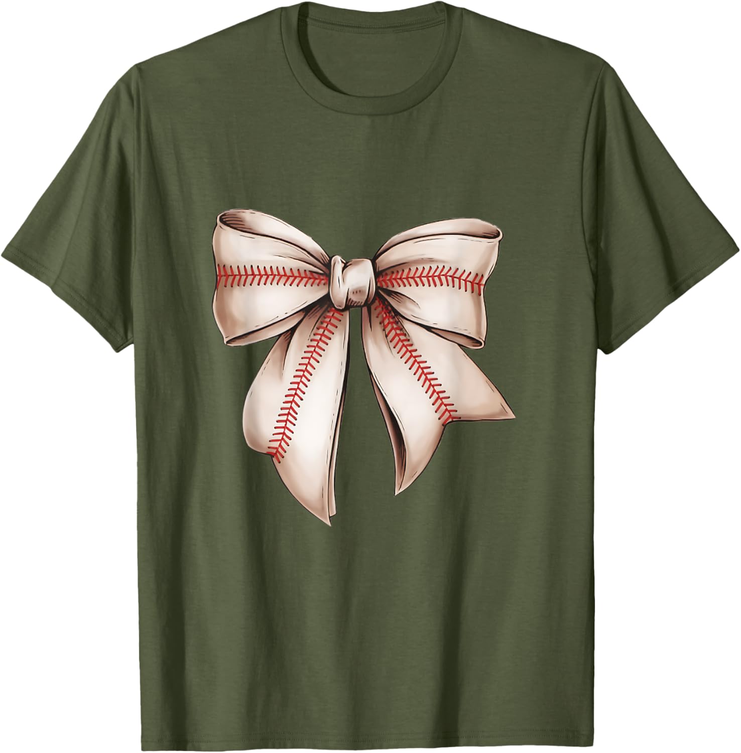Retro Baseball Bow T-Shirt for Sports Lovers, Fun Sublimation Design - 1