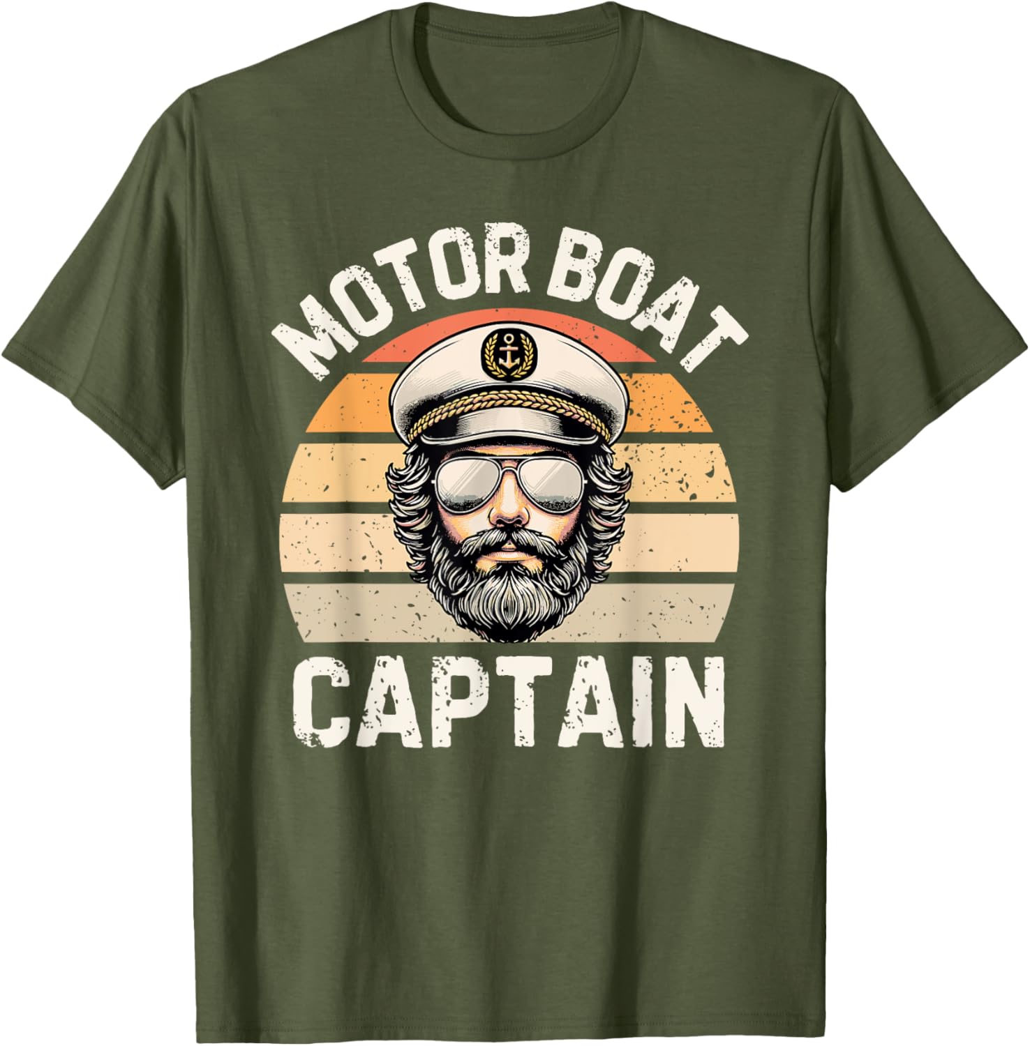 Funny Retro Motor Boat Captain T-Shirt for Nautical Enthusiasts - 9