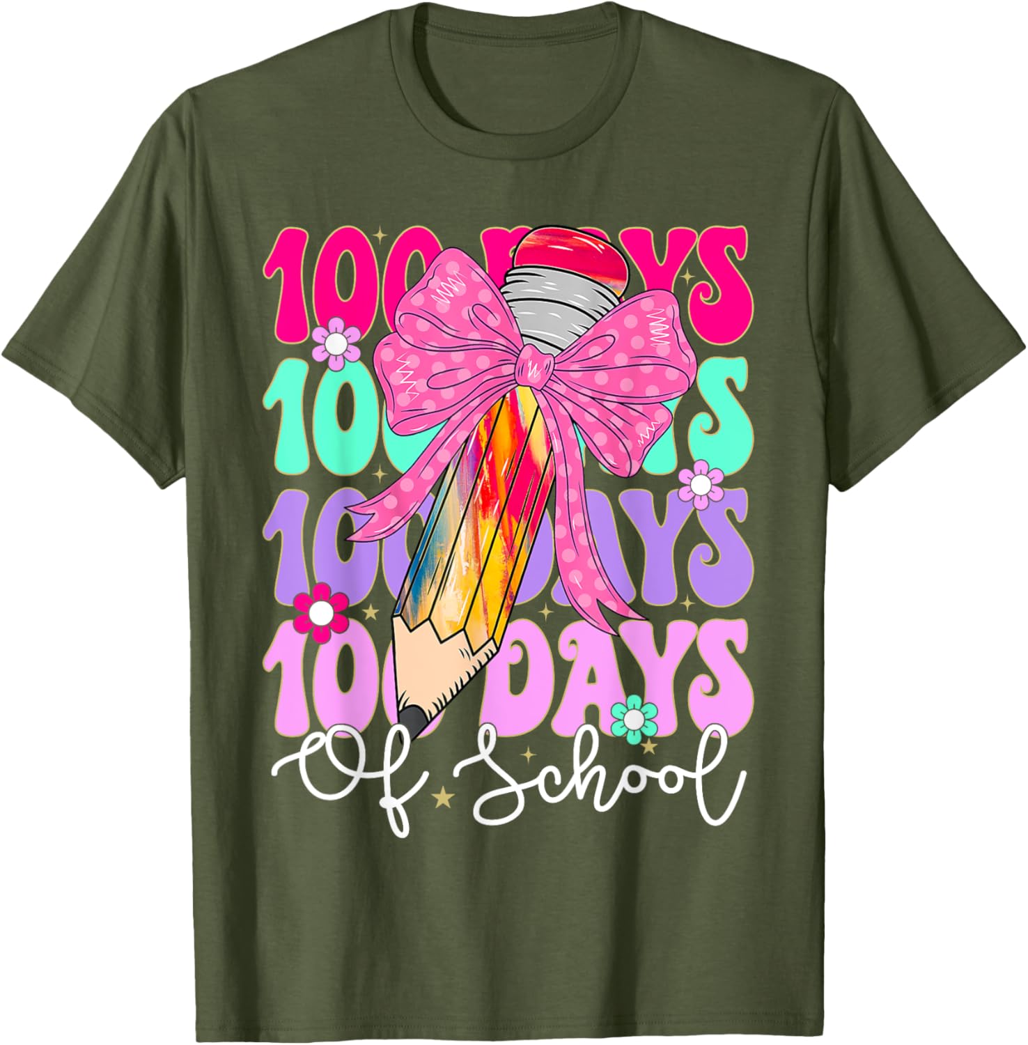 100 Days of School T-Shirt for Girls Fun Teacher Appreciation Gift - 5
