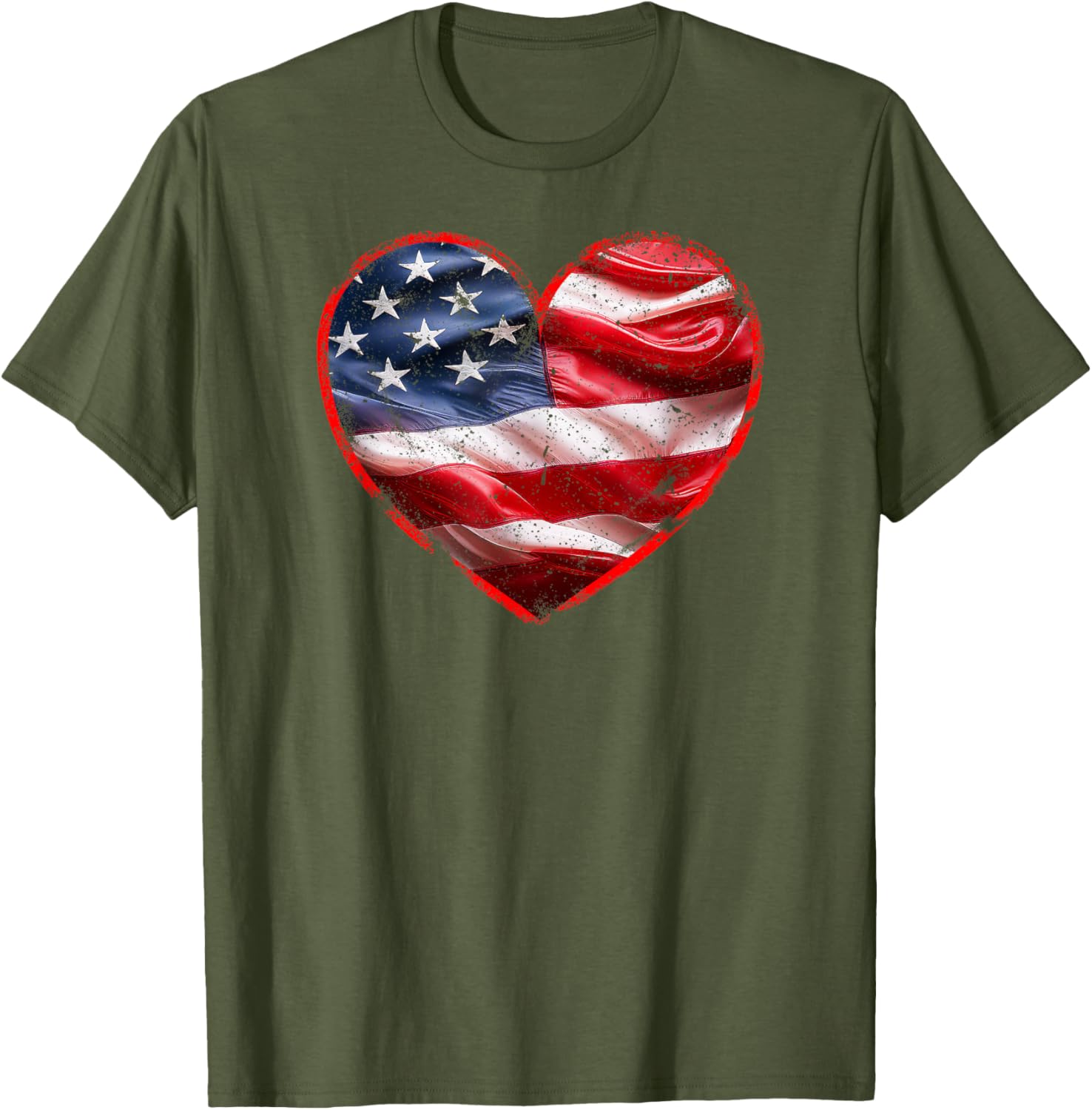 Heart-Shaped American Flag T-Shirt | Patriotic Clothing for All - 10