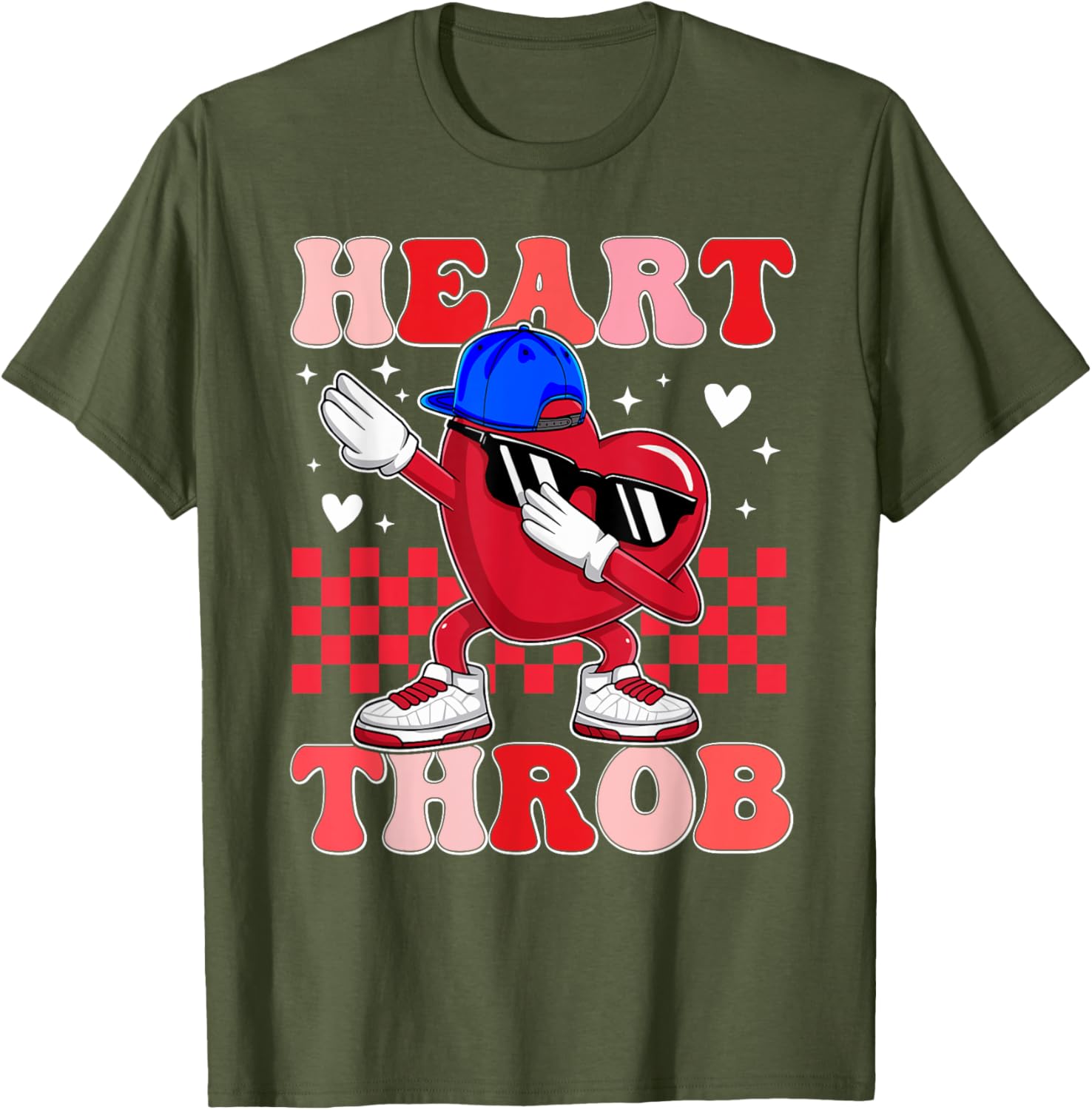 Groovy Heart Throb Valentine's Day Dabbing Toddler Boy T-Shirt - 1