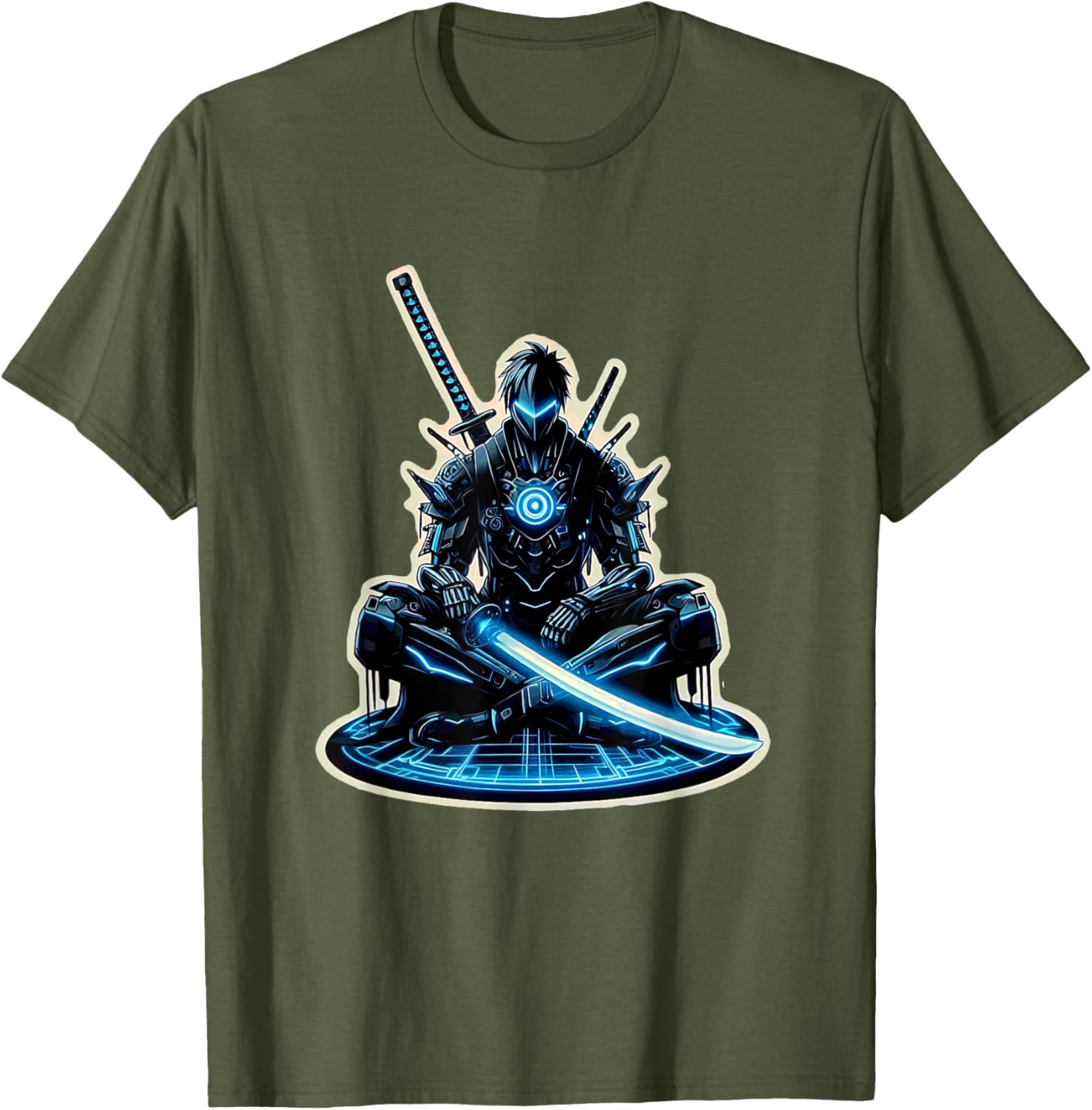 Futuristic Anime Samurai Gamer Warrior T-Shirt for Sci-Fi Fans - 3