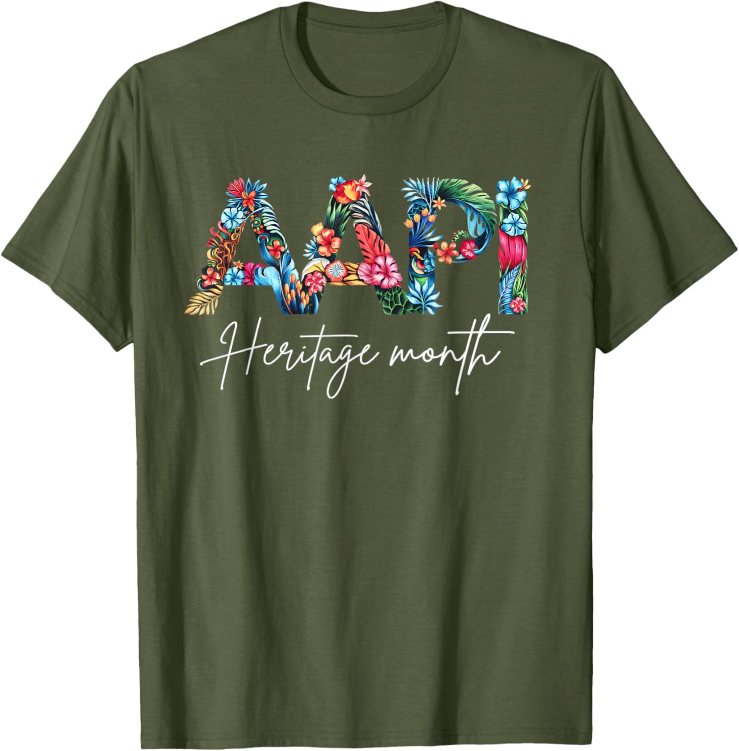 Elegant Floral Design T-Shirt for AAPI Heritage Month - Girls & Women - 1