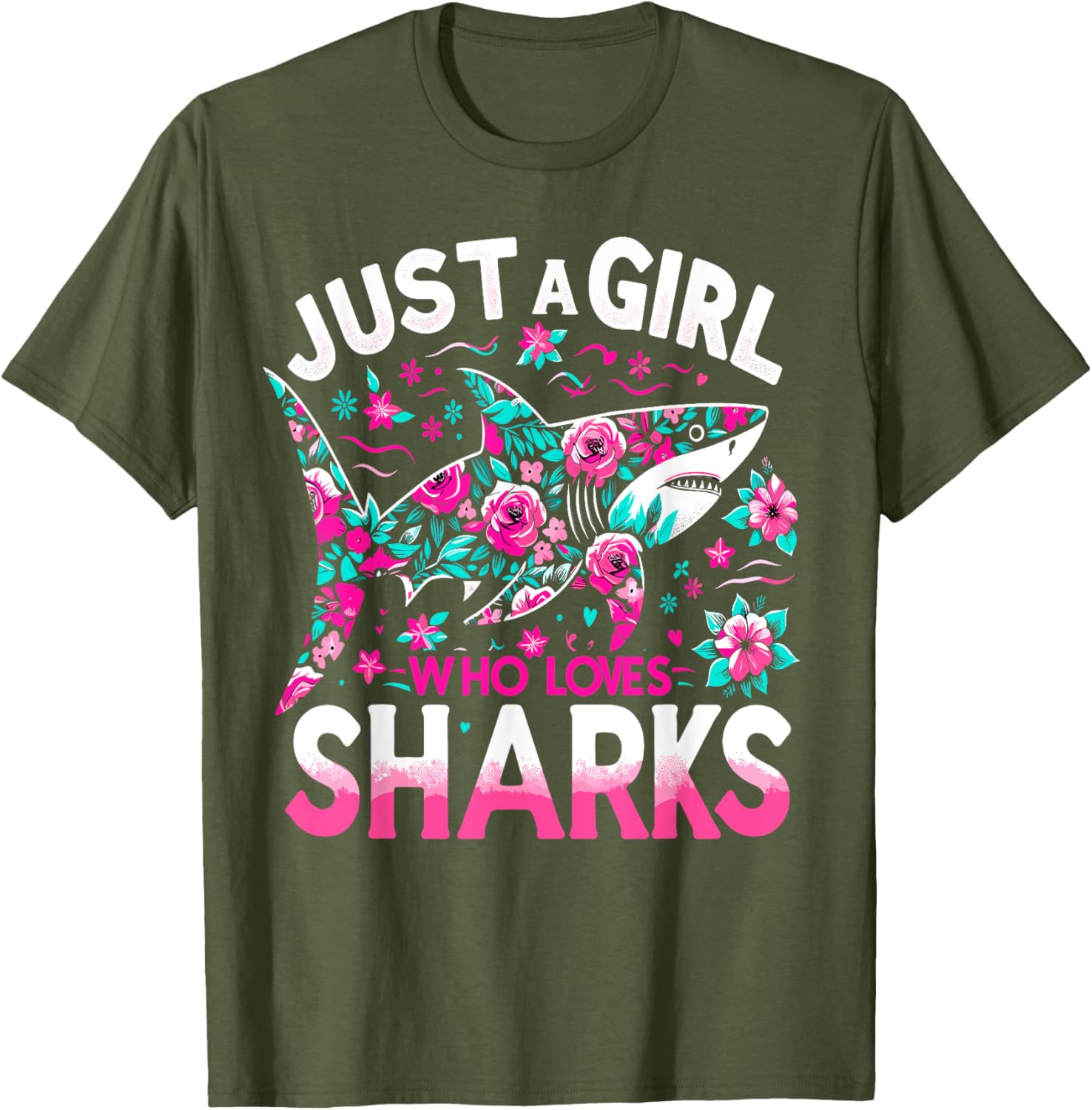 Just A Girl Who Loves Sharks T-Shirt for Shark Lovers and Ocean Fans - 15