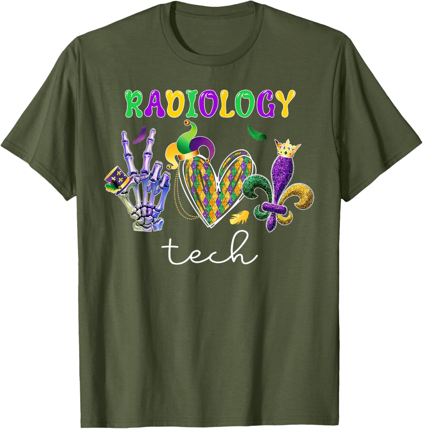 Radiology Tech Mardi Gras T-Shirt for X-Ray Technologists and Fans - 5