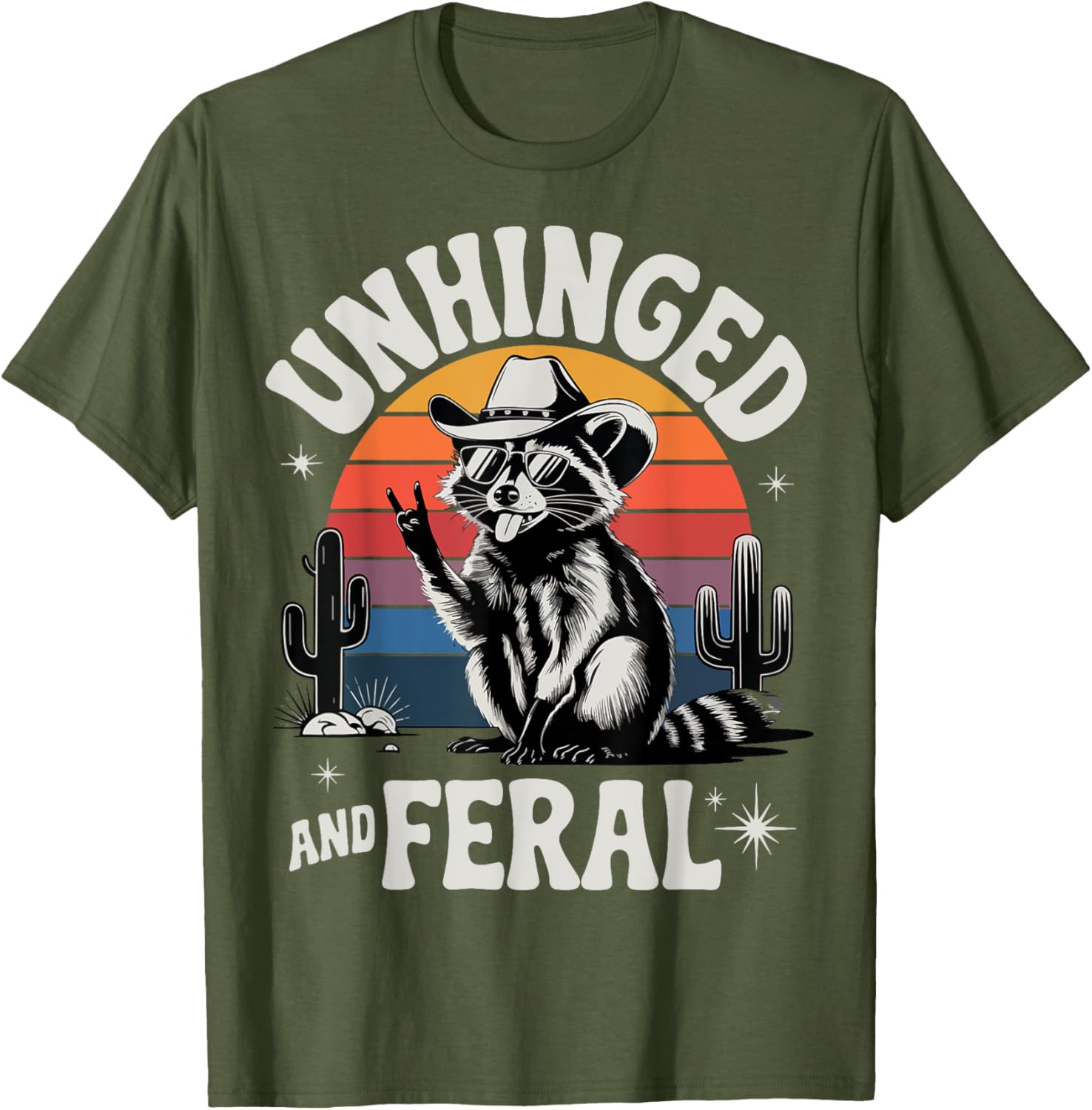 Funny Retro Cowboy Raccoon T-Shirt for Rodeo Lovers and Animal Fans - 11