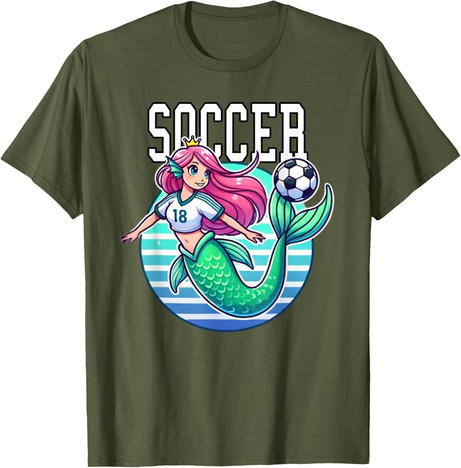 Soccer Mermaid Playing Soccer T-Shirt for Fans of Fun Sports Apparel - 29