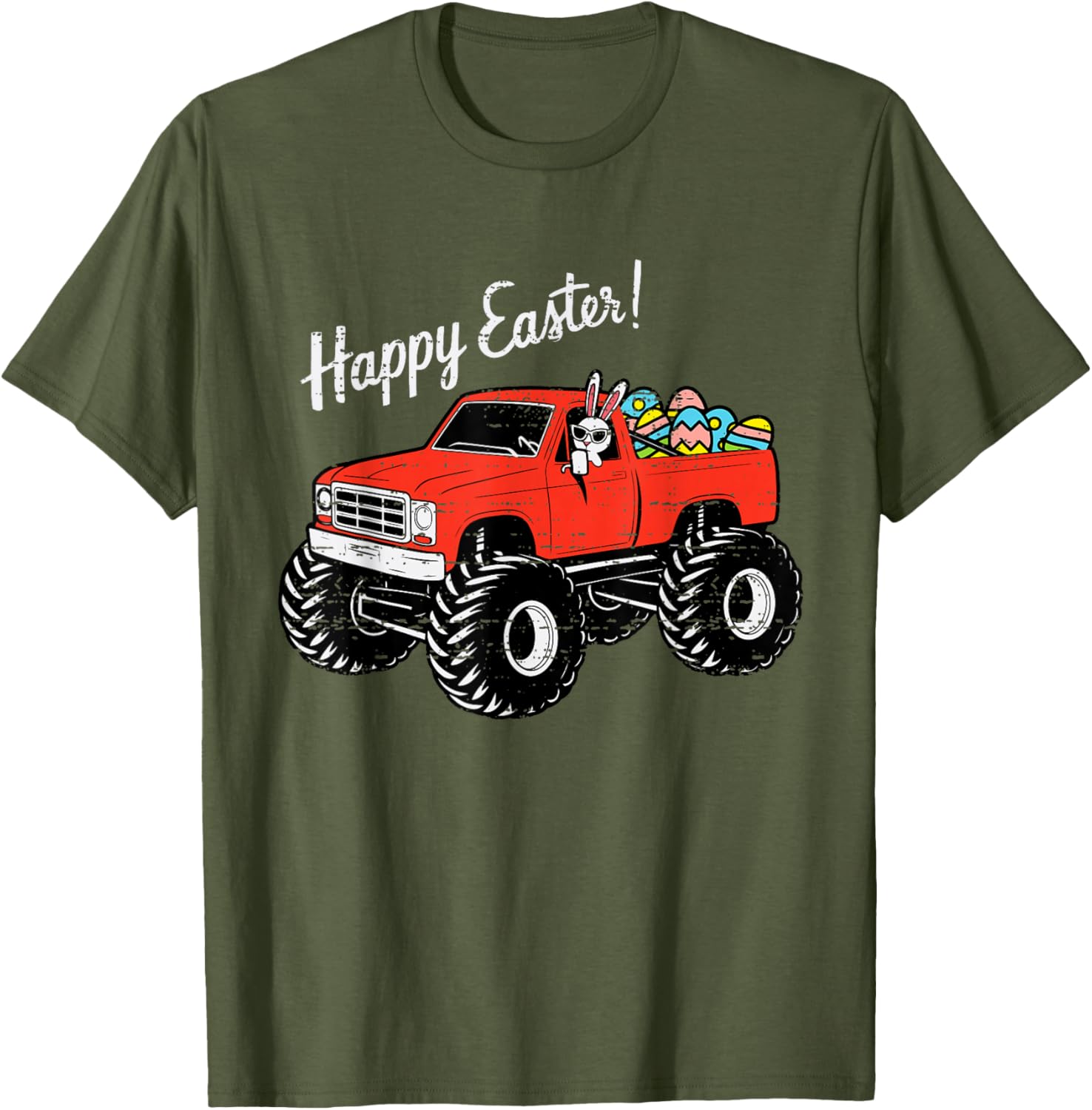 Boys Happy Easter Truck T-Shirt with Colorful Eggs for Toddlers - 6