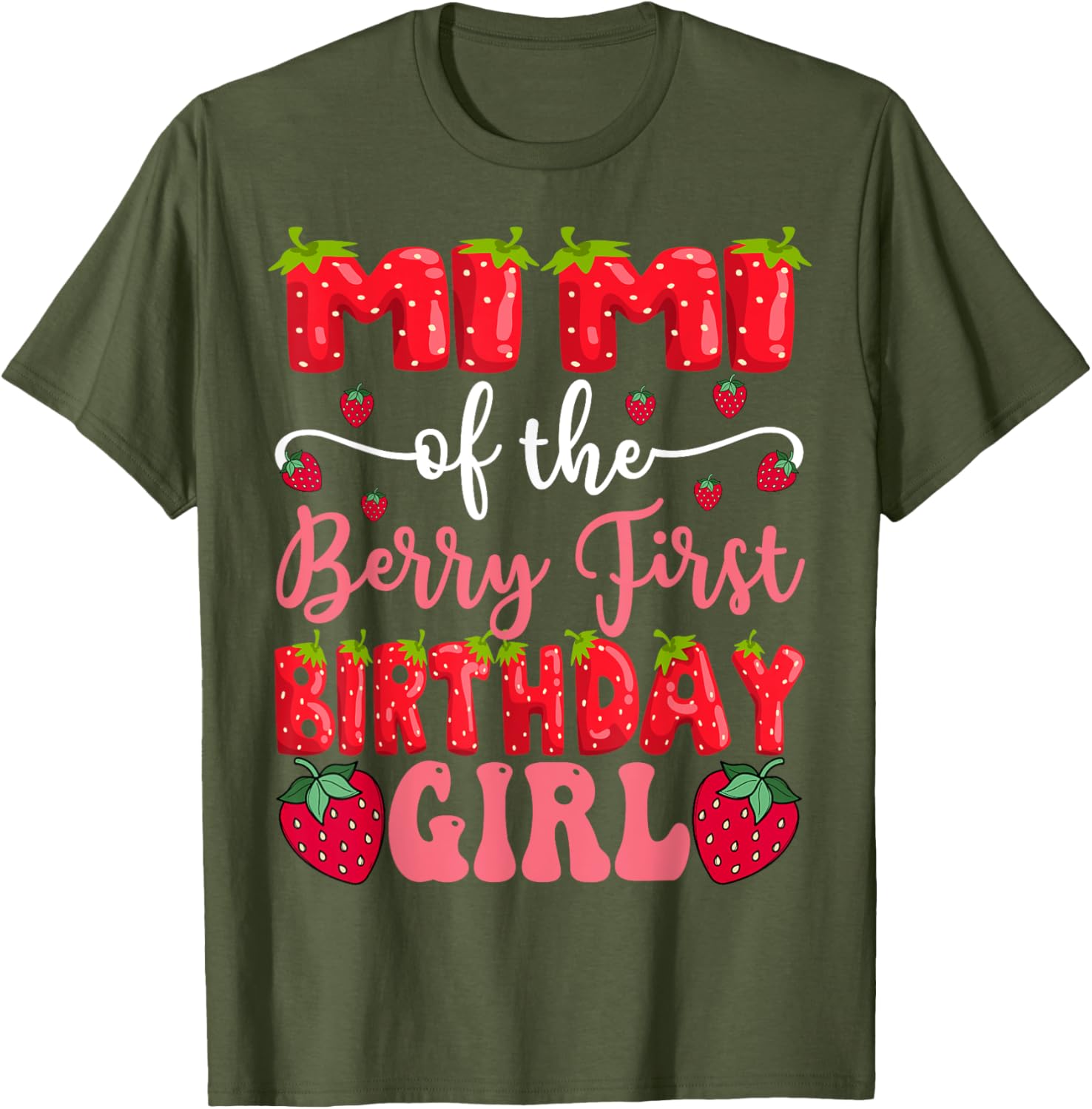 Mimi Of The Berry First Birthday Girl Strawberry Lover T-Shirt - 11