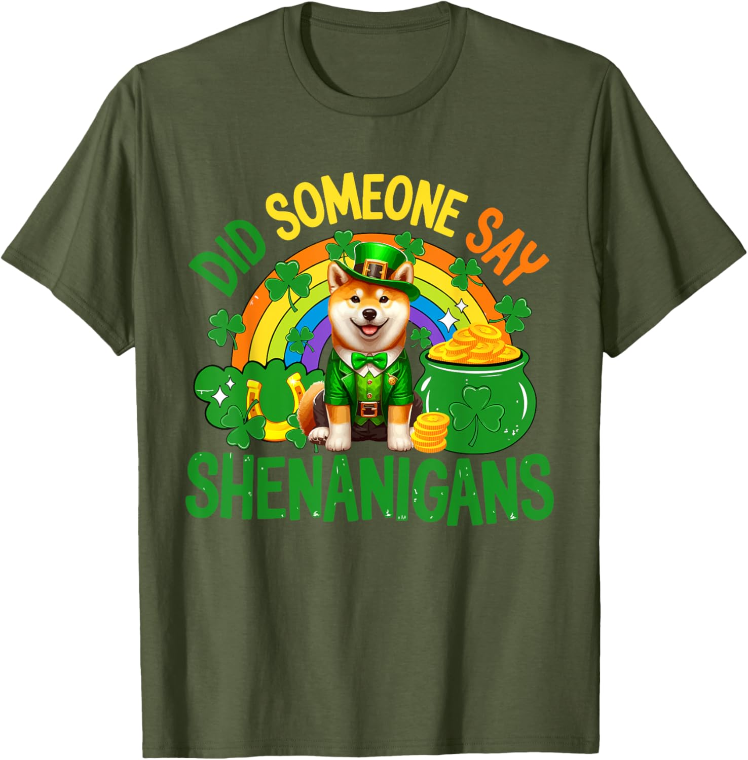 Shenanigans St. Patrick's Day Shiba Inu T-Shirt for Fun Celebrations - 9