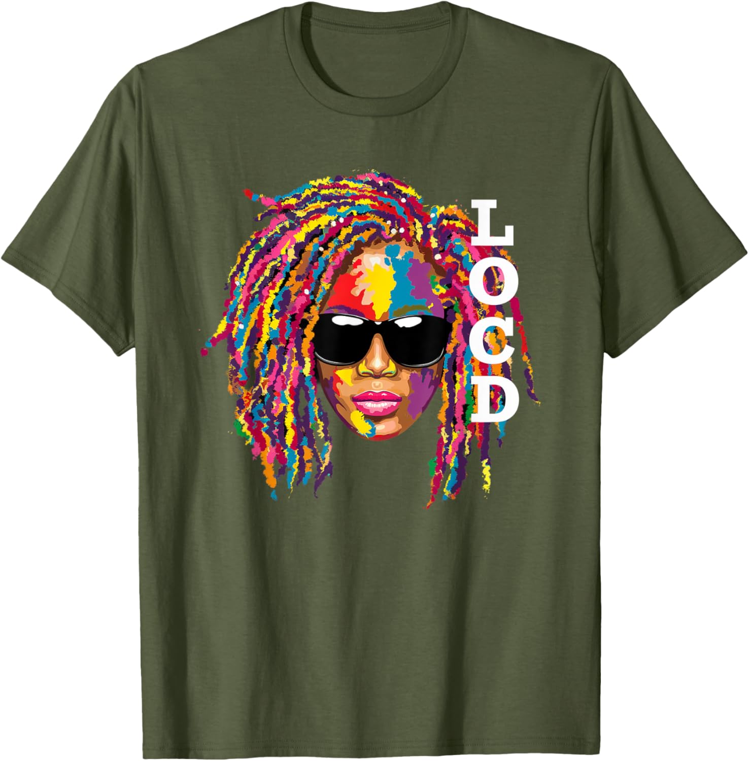 Loc'd For Life Afro Locs T-Shirt for Black Melanin Women - Stylish Dreadlocks Apparel - 14