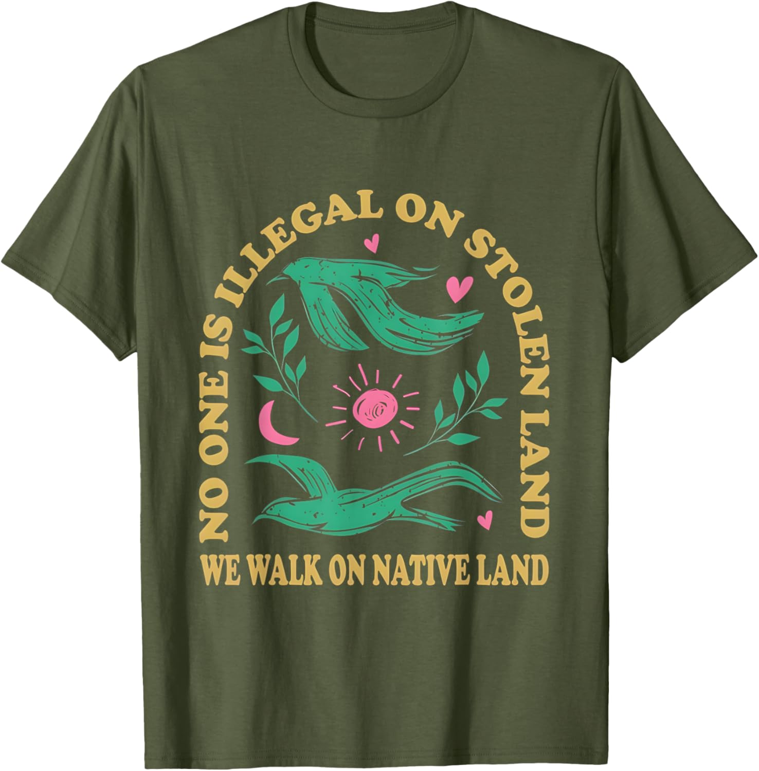 No One Is Illegal On Stolen Land Native American T-Shirt for All Ages - 17