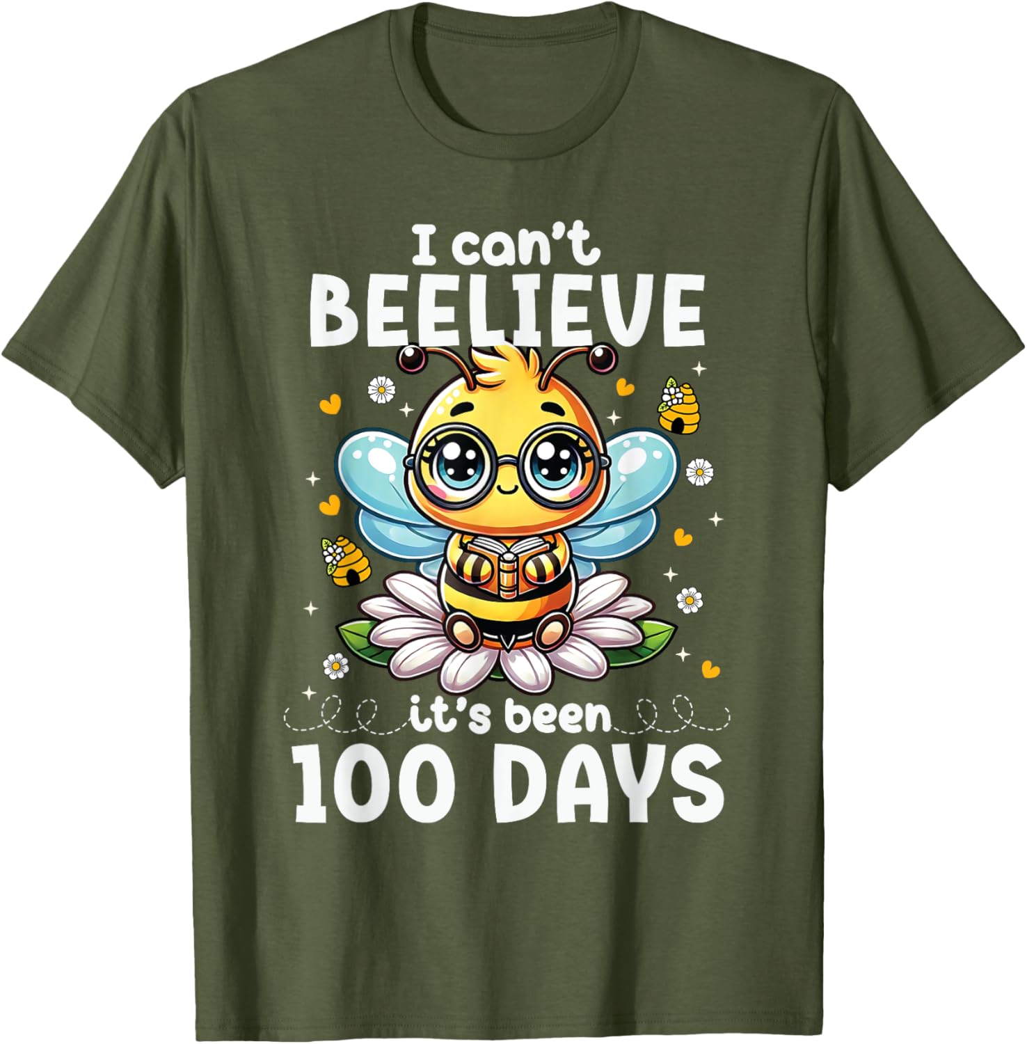 Fun 100 Days of School Bee T-Shirt for Kids and Teachers - 1