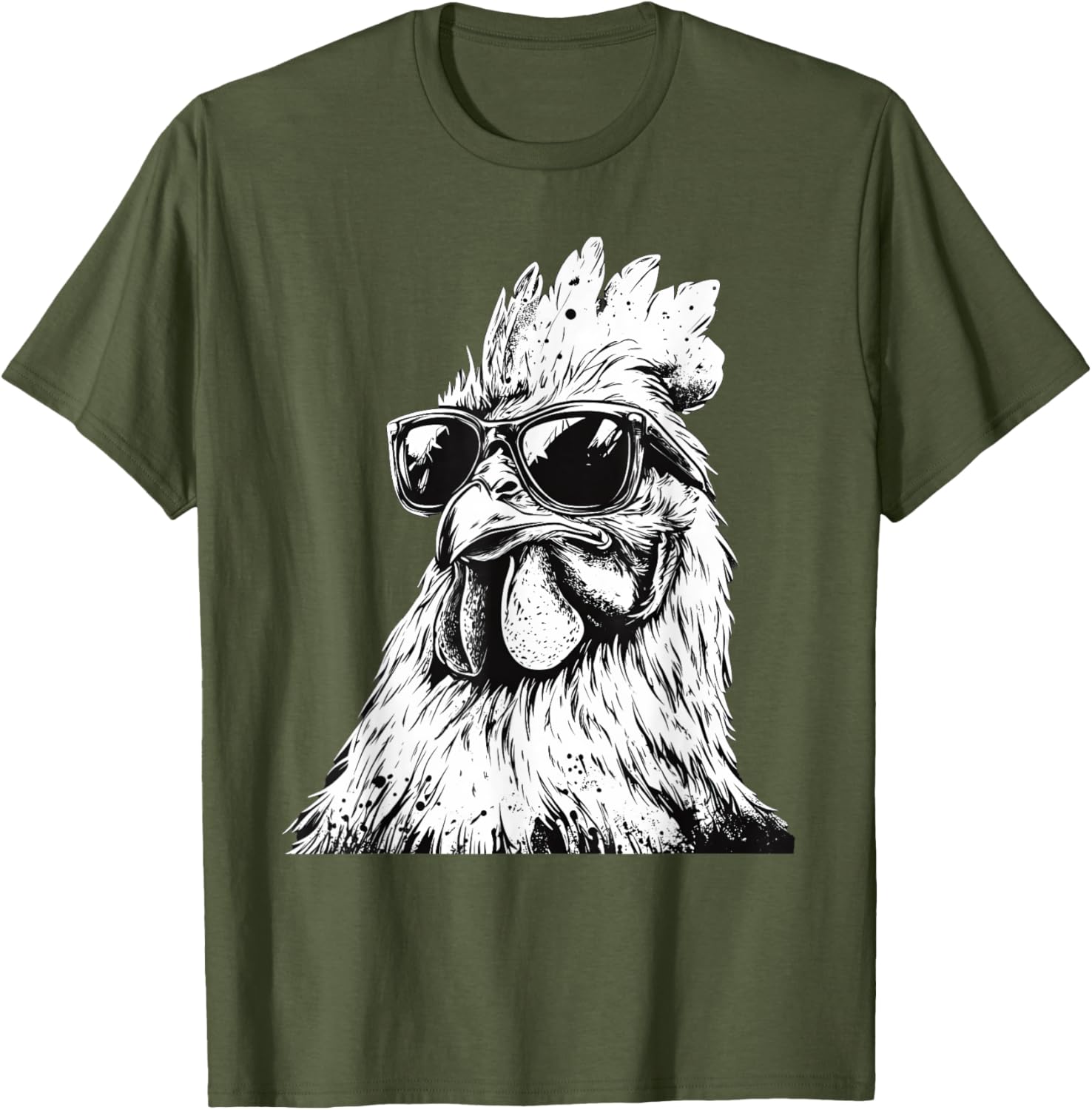 Cool Chicken in Sunglasses Art T-Shirt for Fun and Fashion Lovers - 12