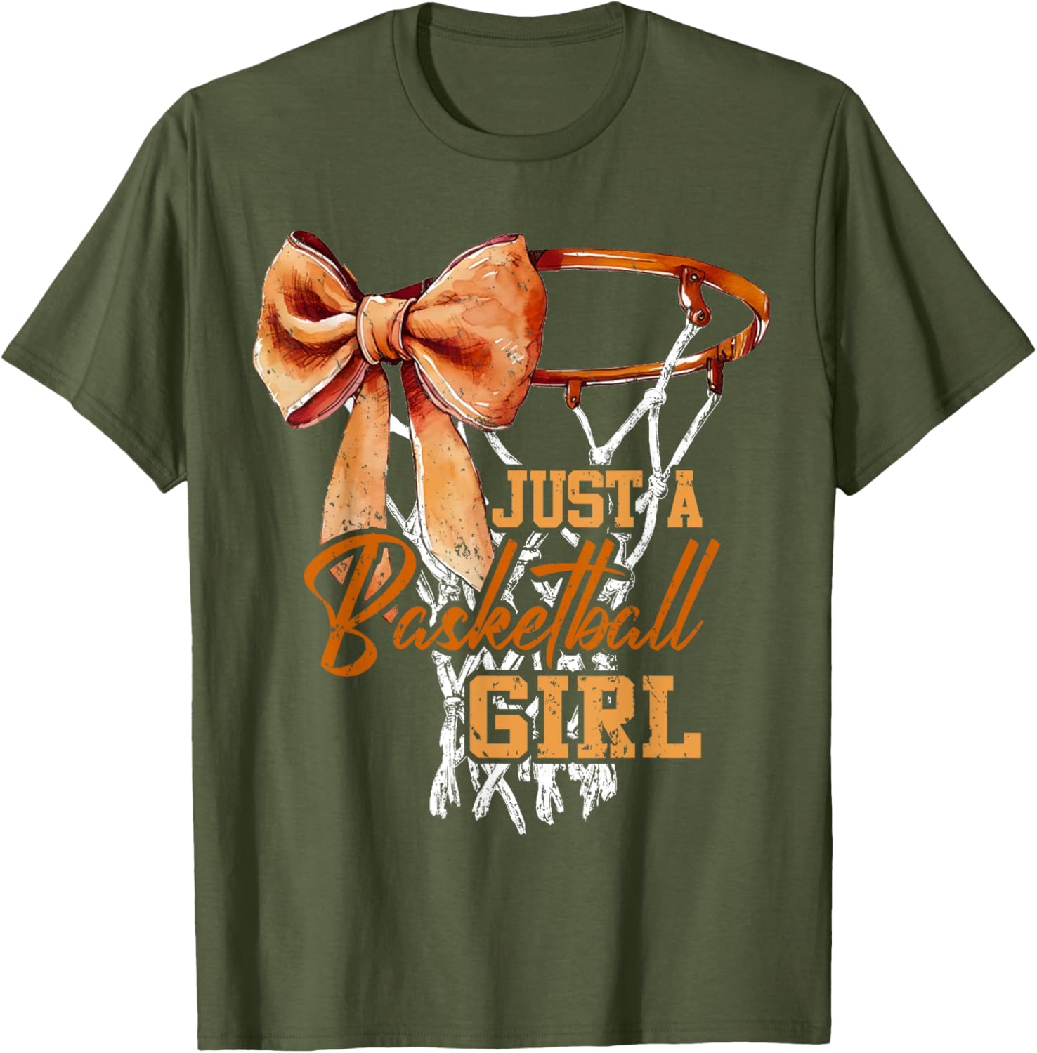 Just A Basketball Girl Cute Bow T-Shirt for Trendy Young Athletes - 6